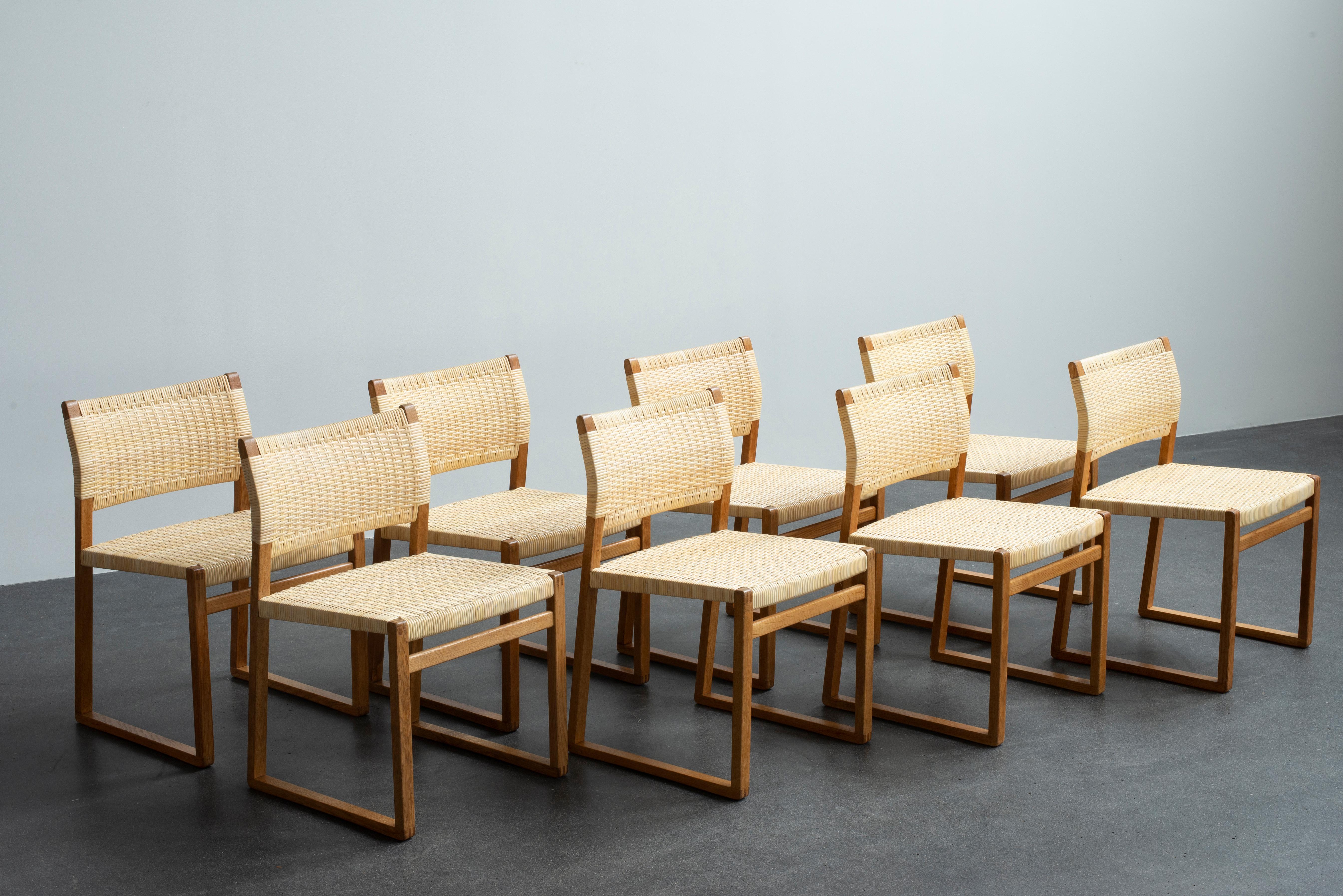 Scandinavian Modern Børge Mogensen Set of Eight Chairs for P. Lauritzen & Son