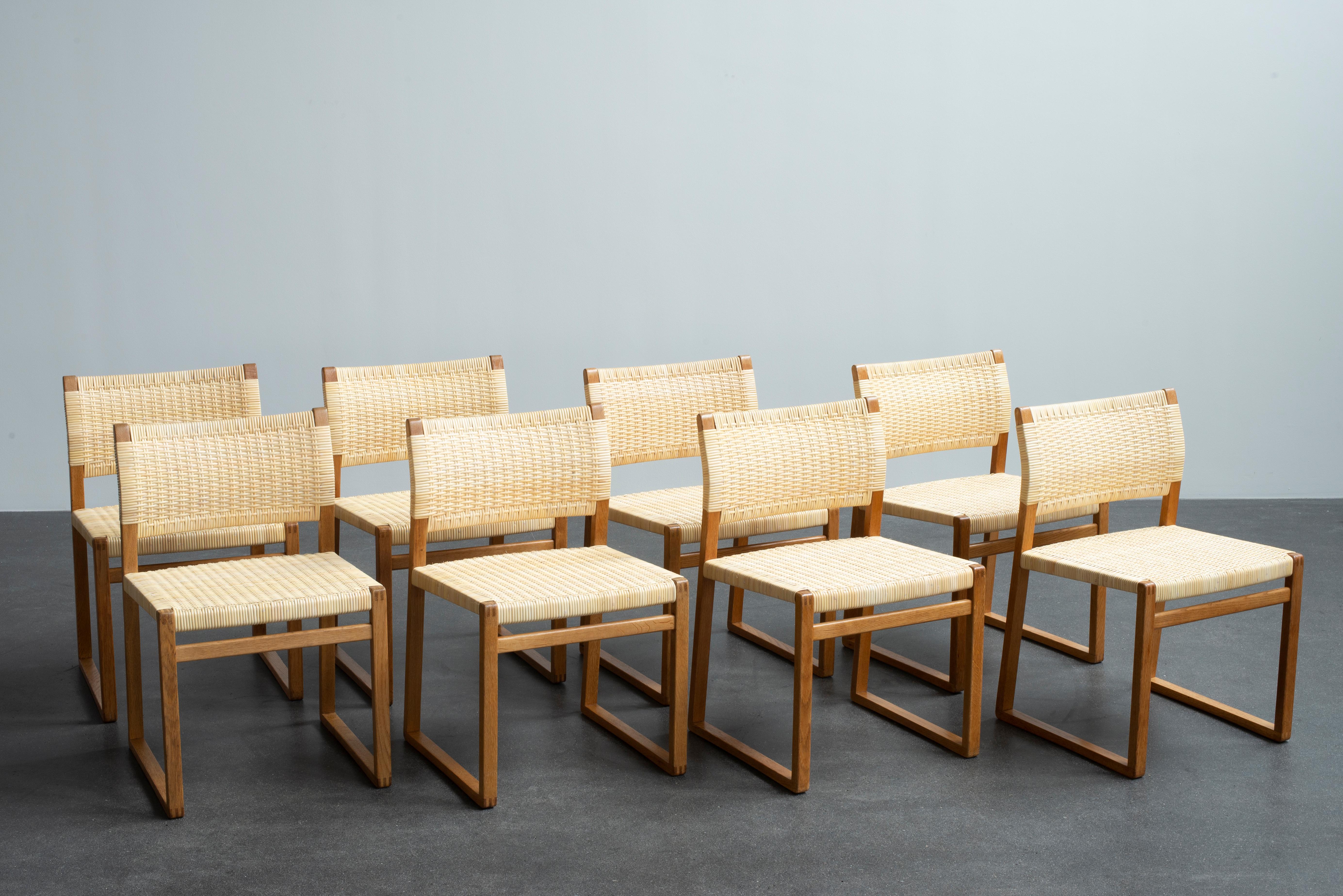 Danish Børge Mogensen Set of Eight Chairs for P. Lauritzen & Son