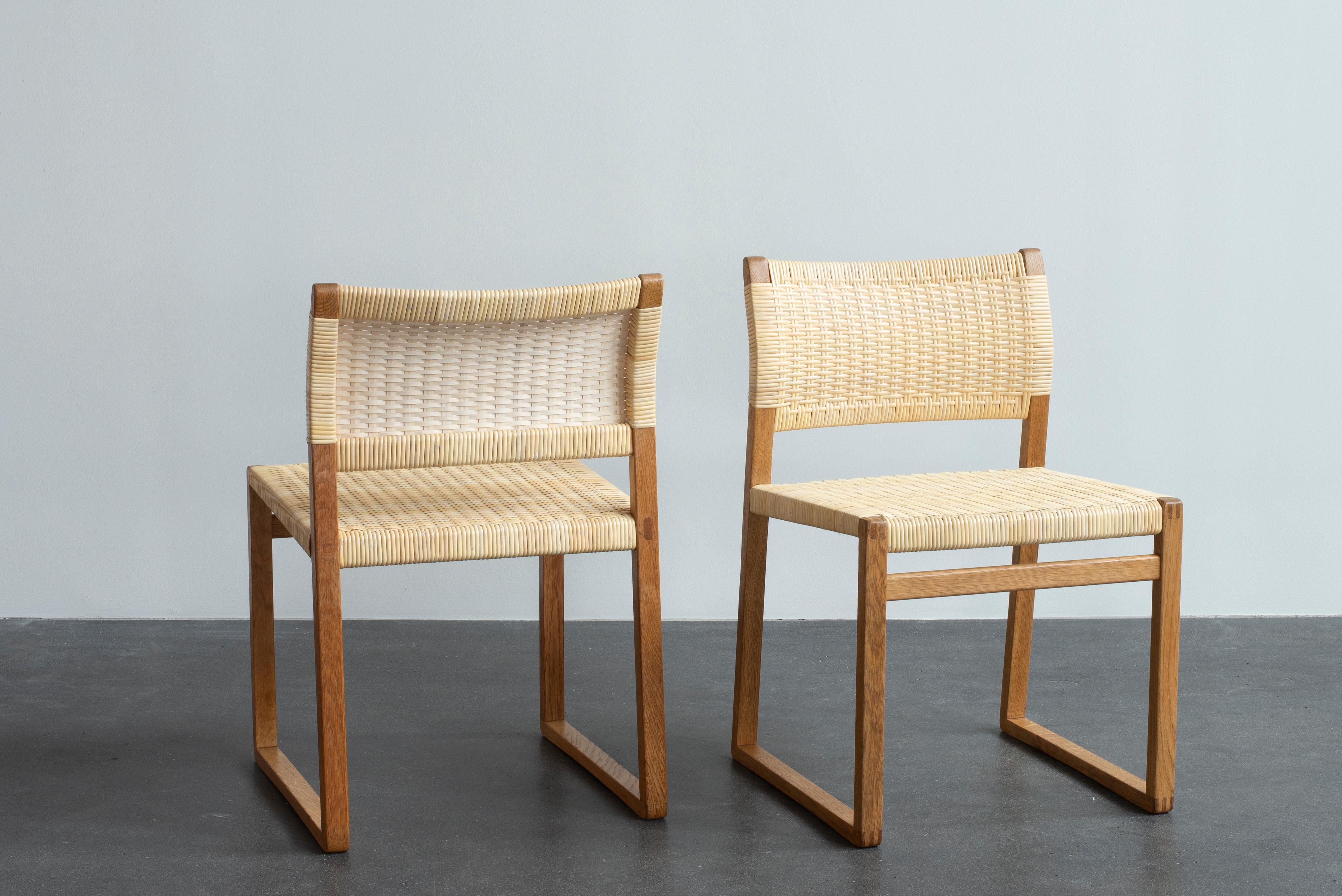 Cane Børge Mogensen Set of Eight Chairs for P. Lauritzen & Son