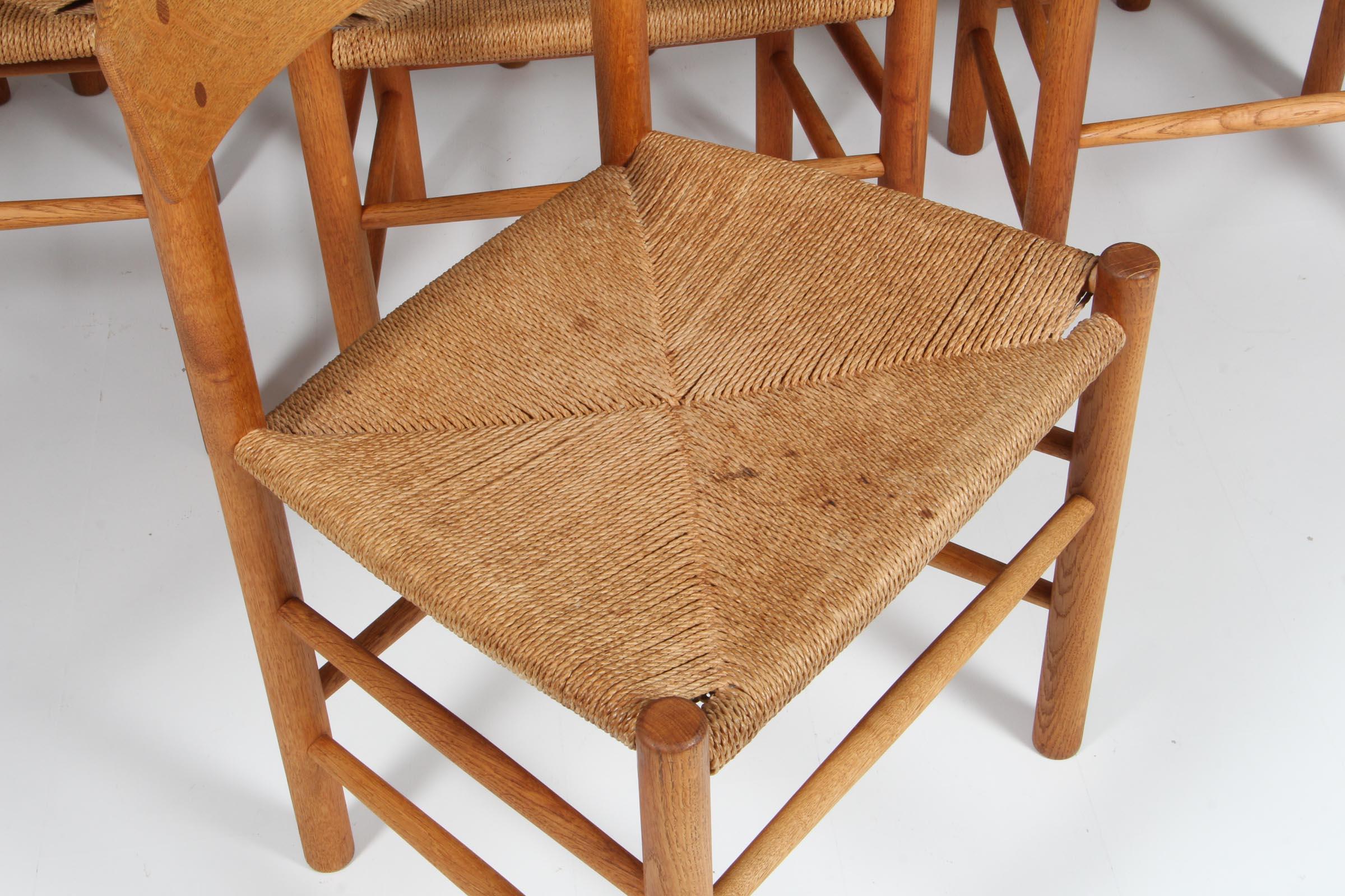 Børge Mogensen Set of Eight Dining Chairs Model 'J39' In Good Condition In Esbjerg, DK
