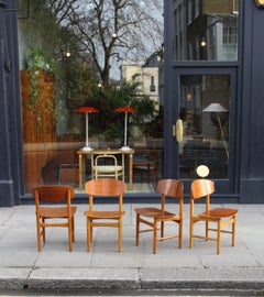 Børge Mogensen Set of Eight Teak and Oak Model #156 Chairs