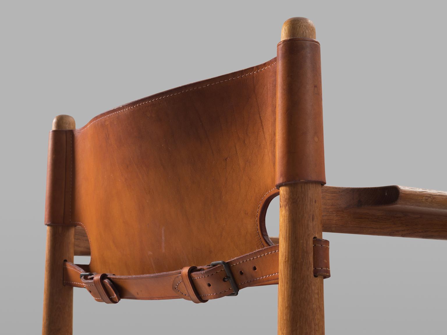 Set aus vier '3238'-Sesseln von Mogensen aus Eiche und cognacfarbenem Leder 1