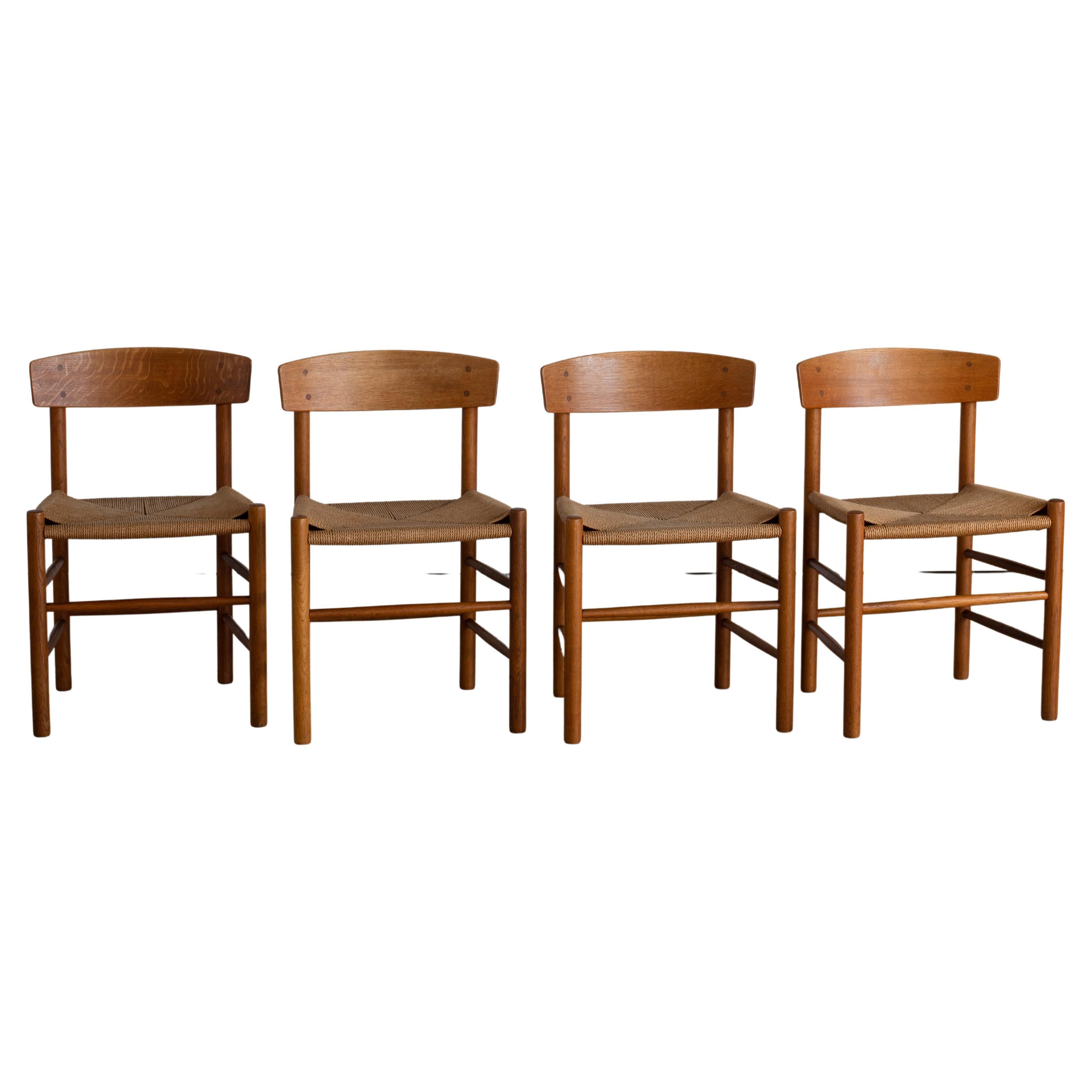 Børge Mogensen Set of Four Chairs in Oak