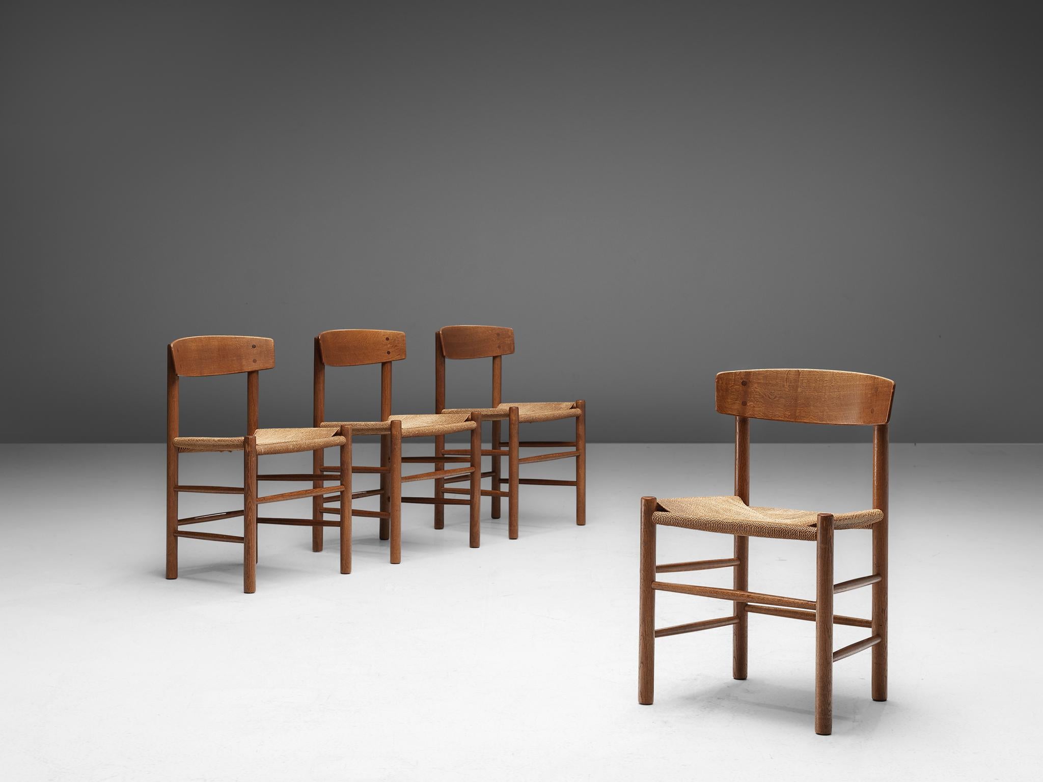 Danish Børge Mogensen Set of Four Dining Chairs Model 'J39'