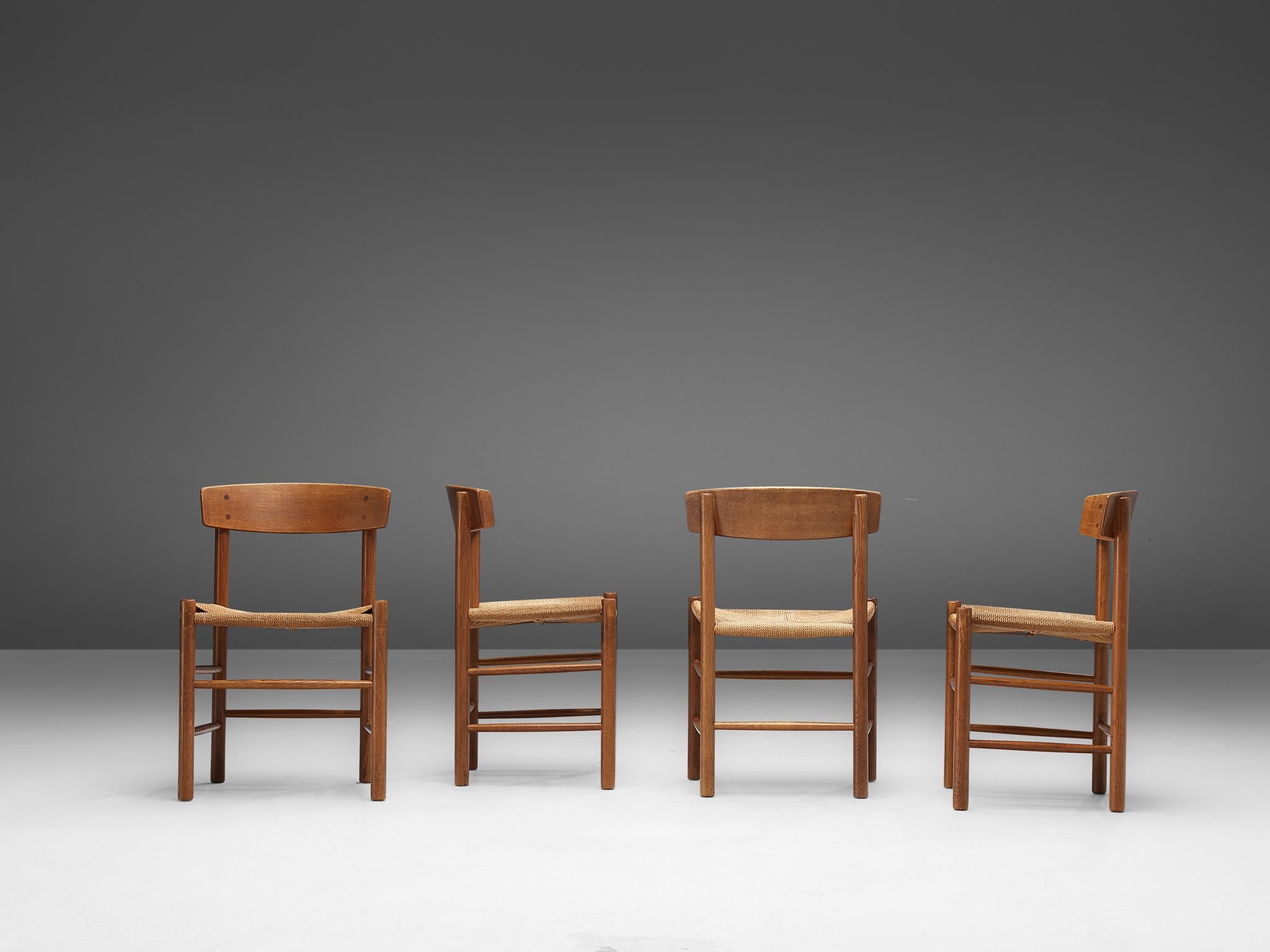 Børge Mogensen Set of Four Dining Chairs Model 'J39' 1