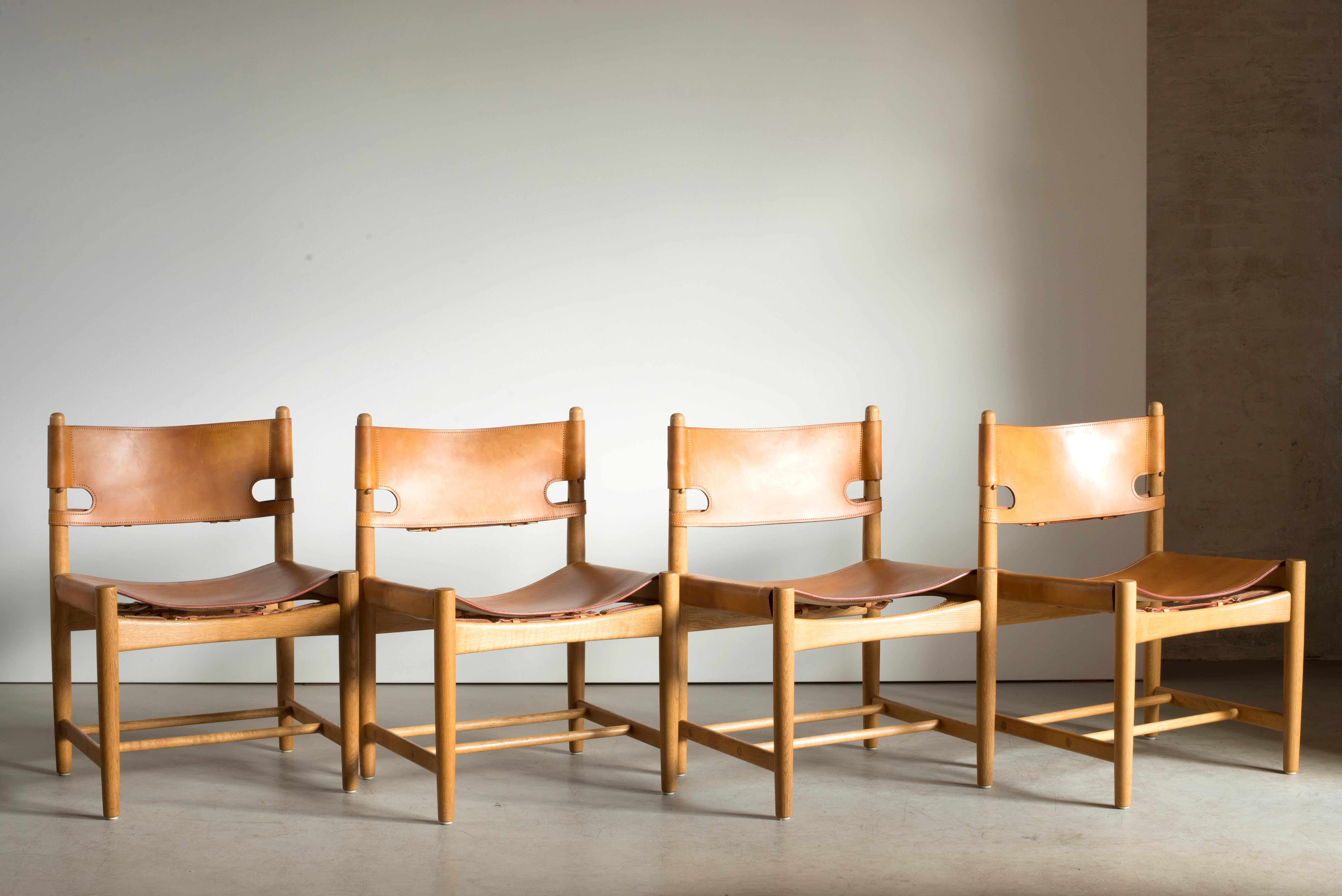 Danish Børge Mogensen Set of Four Dinning Chairs for Fredericia Furniture
