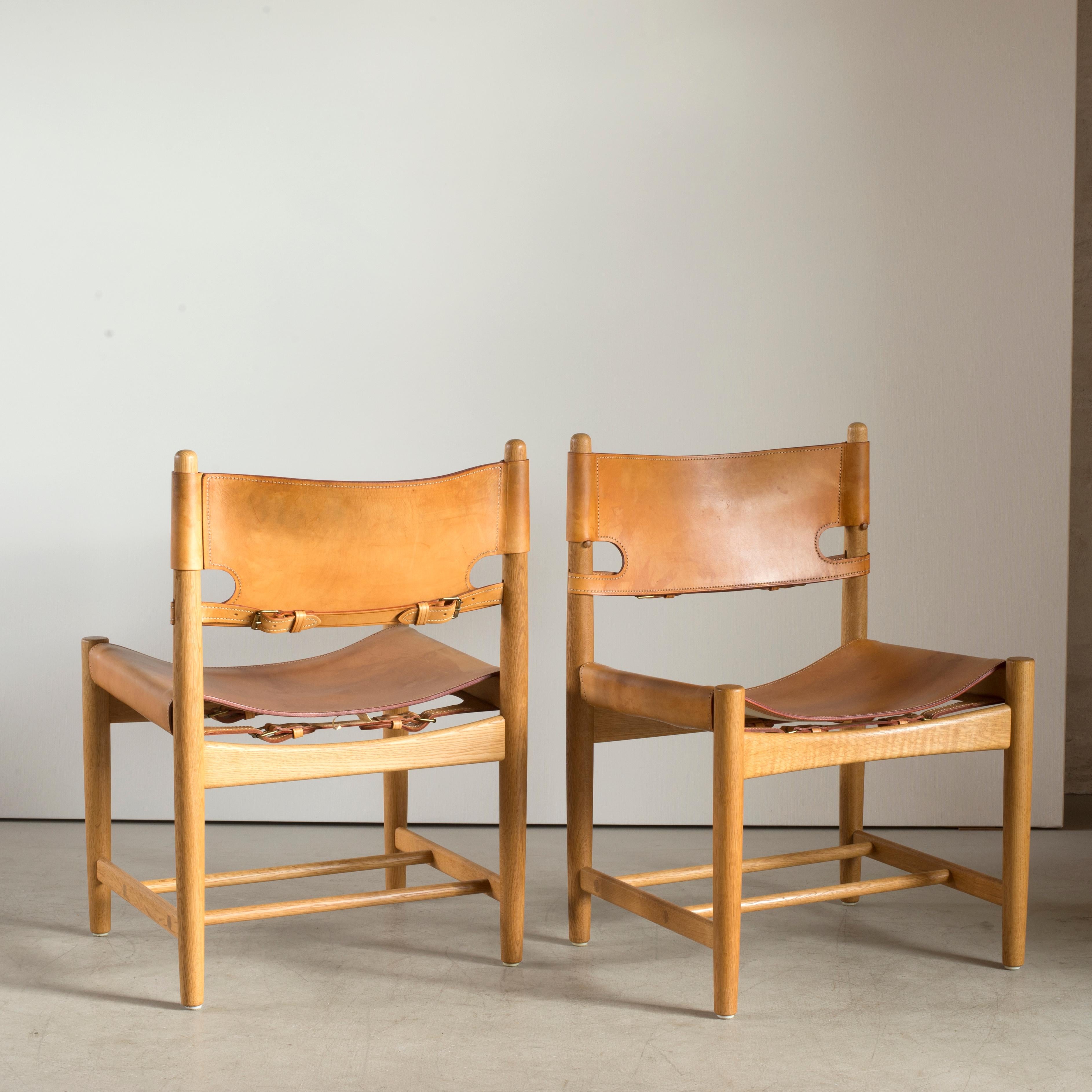 Leather Børge Mogensen Set of Four Dinning Chairs for Fredericia Furniture
