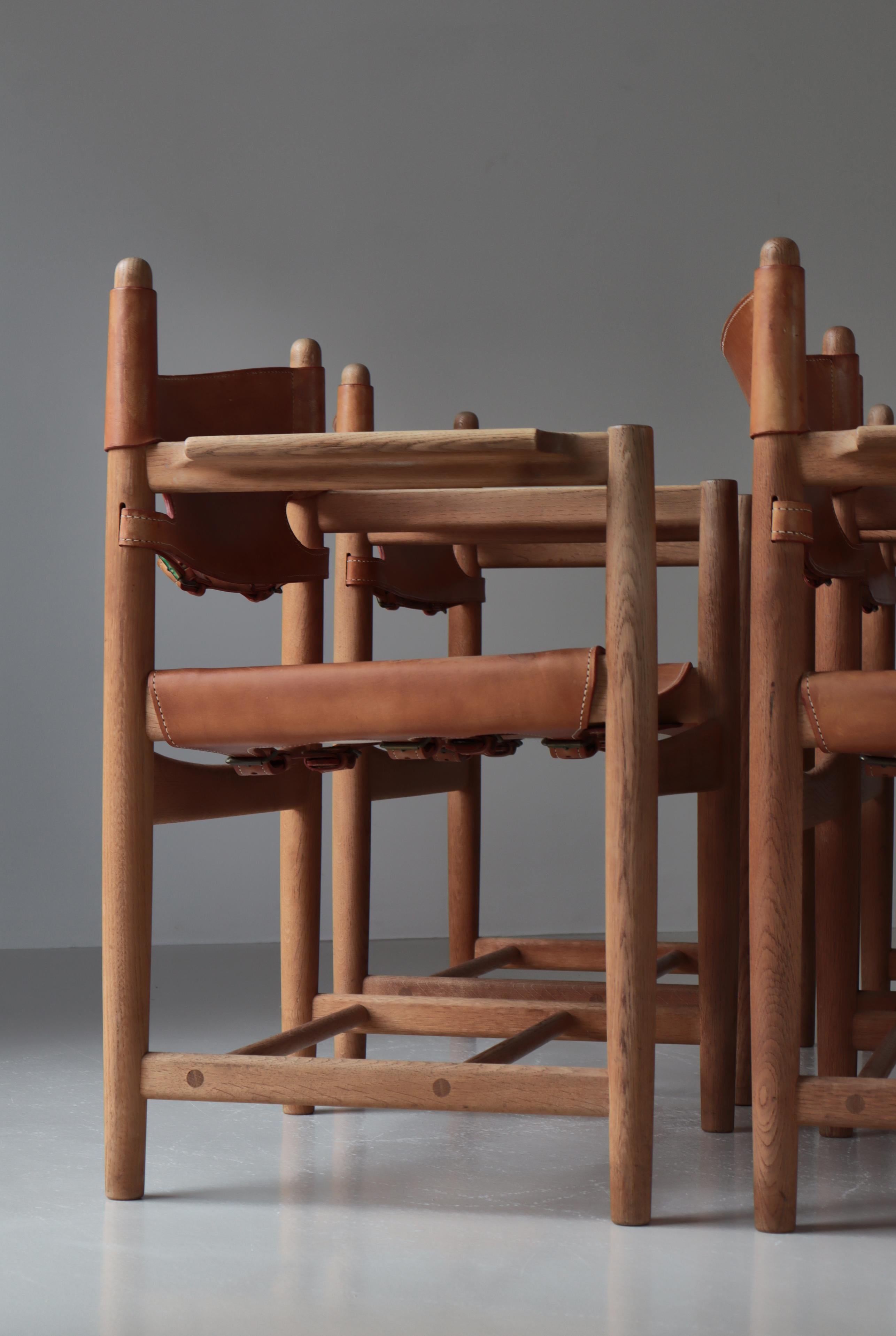 Cuir Børge Mogensen Ensemble de chaises à accoudoirs 