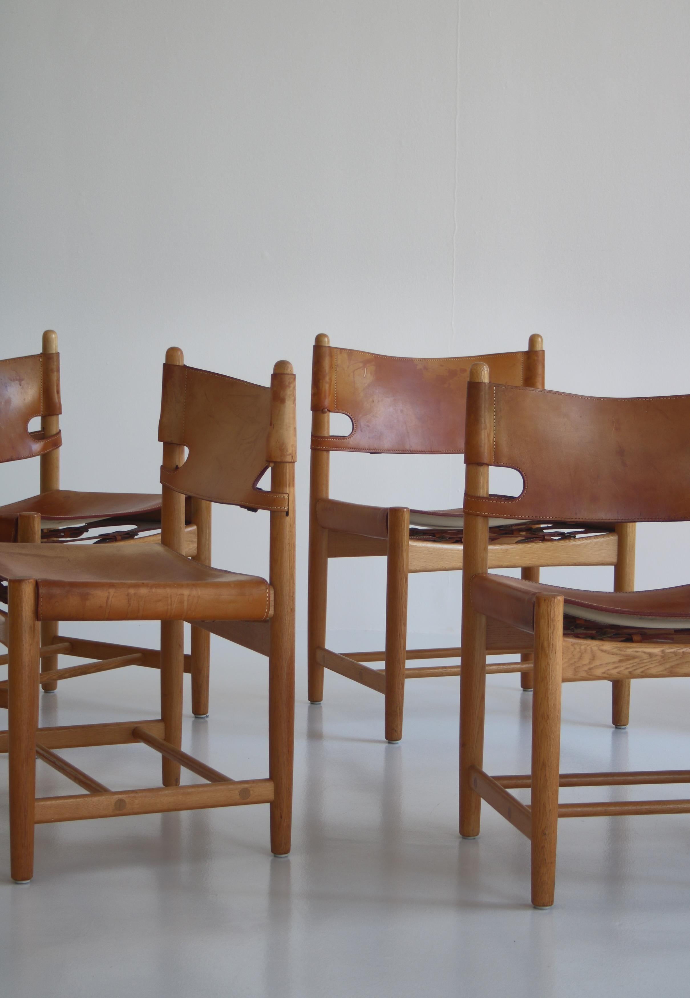 Mid-20th Century Børge Mogensen Set of Oak and Leather 