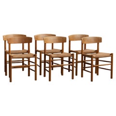 Børge Mogensen Set of Six Chairs in Oak