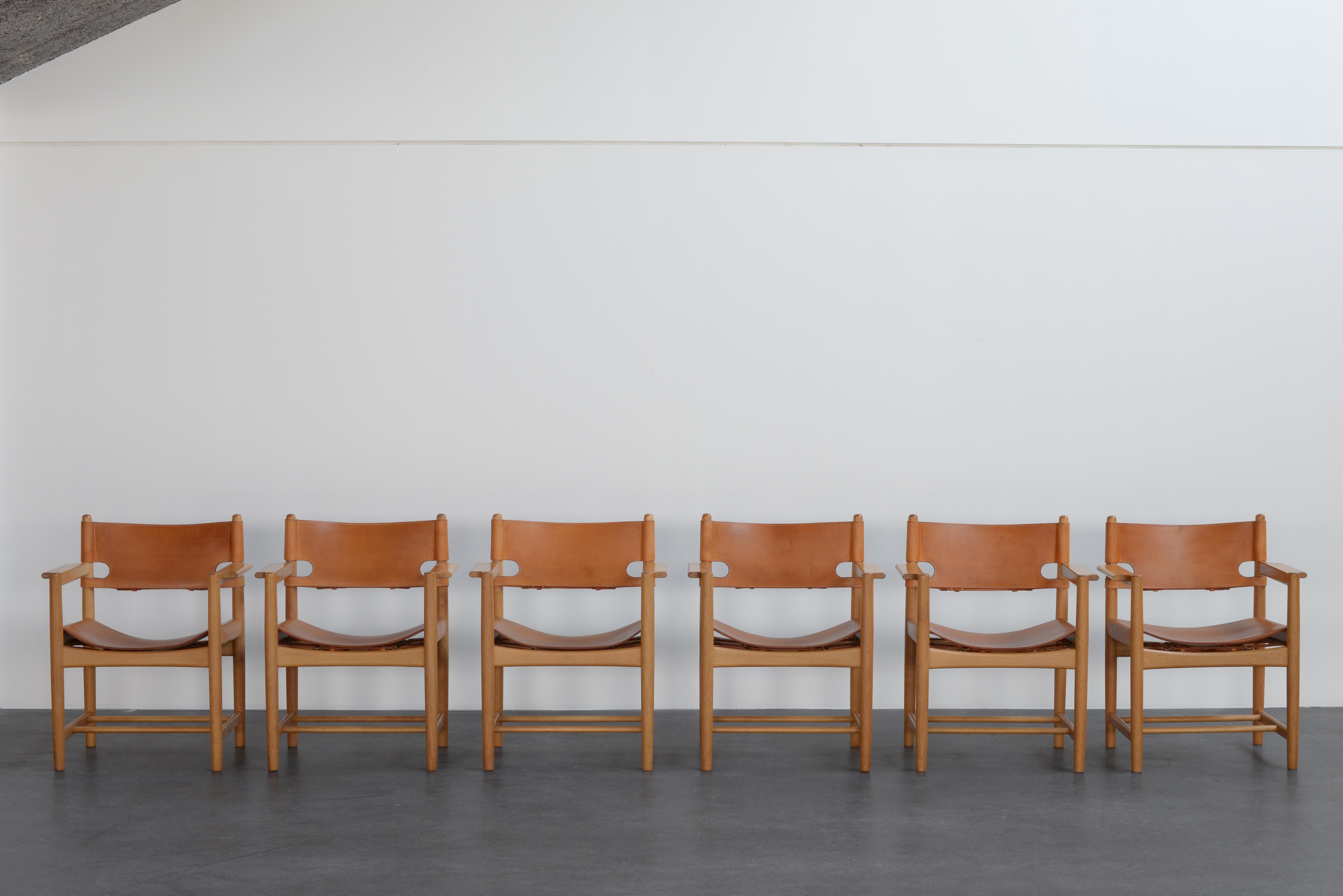 Scandinave moderne Børge Mogensen Ensemble de six chaises de salle à manger pour Fredericia Furniture en vente