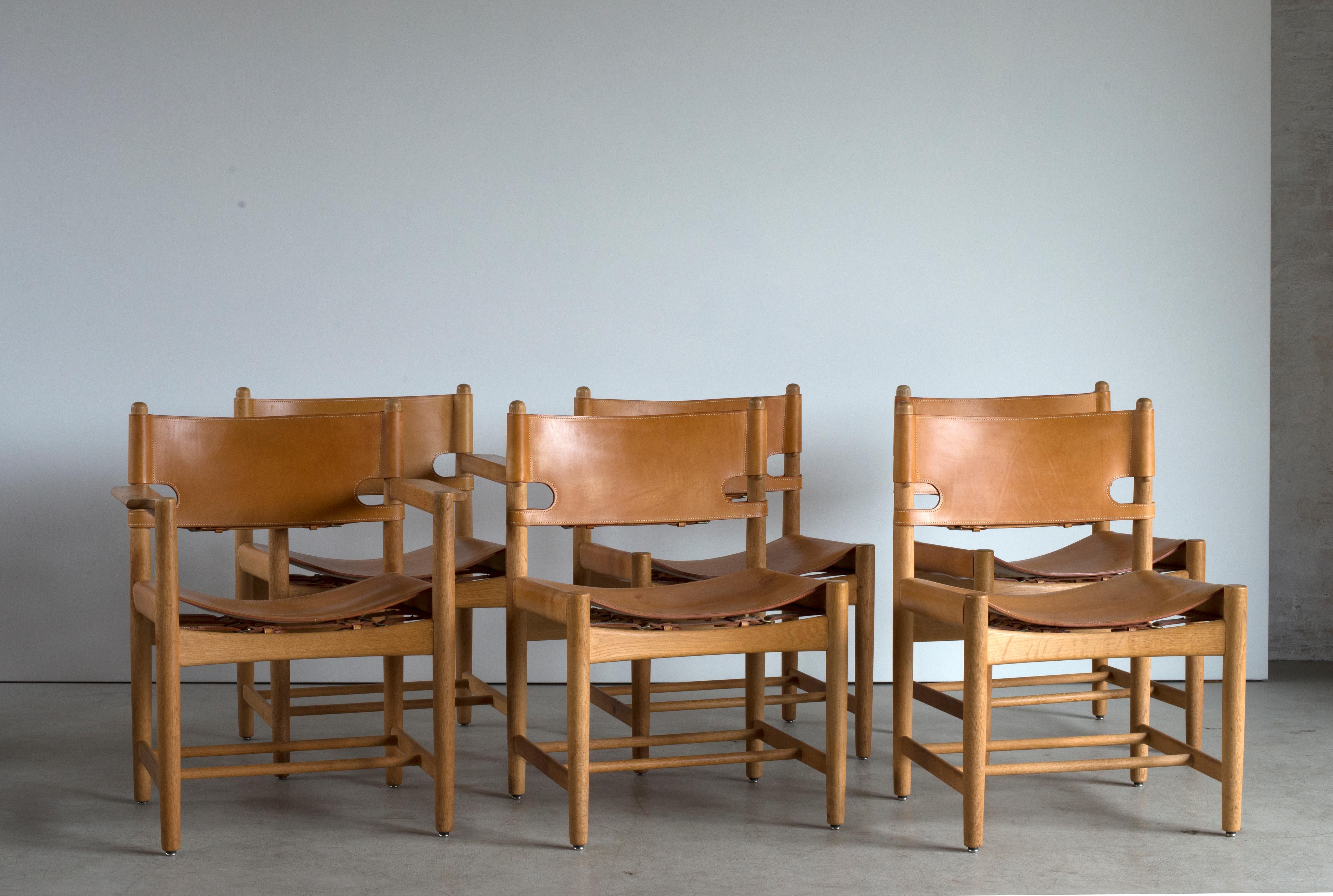 Danish Børge Mogensen Set of Six Dinning Chairs for Fredericia Furniture