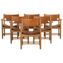 Børge Mogensen Set of Six Dinning Chairs for Fredericia Furniture