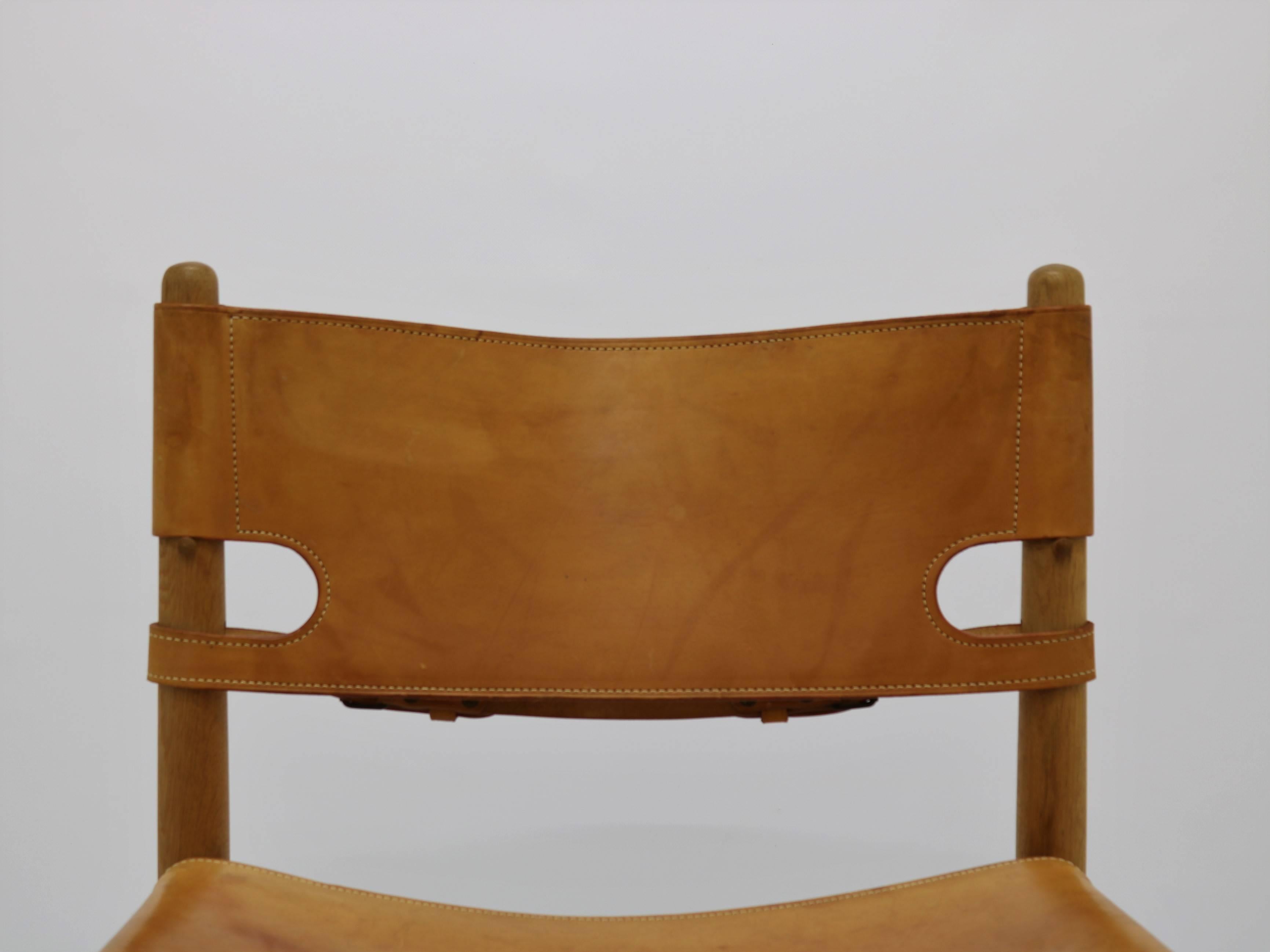 Mid-20th Century Børge Mogensen Set of Six Oak and Leather Dining Chairs, BM 3237, 1960s