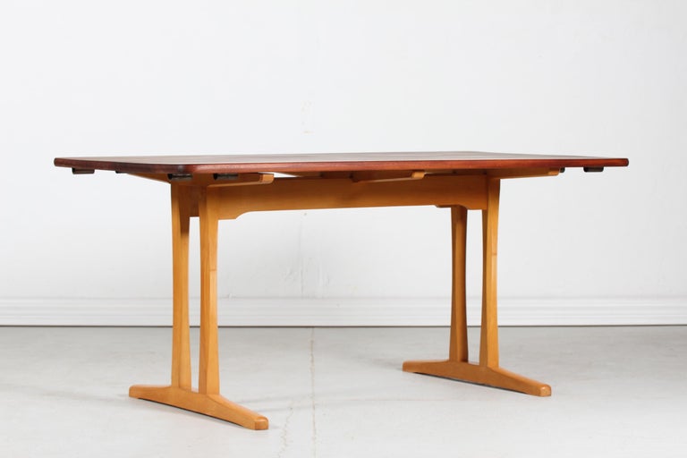 Lacquered Børge Mogensen Shaker Table C 18 of Teak and Beech by FDB Møbler Denmark 1950s For Sale