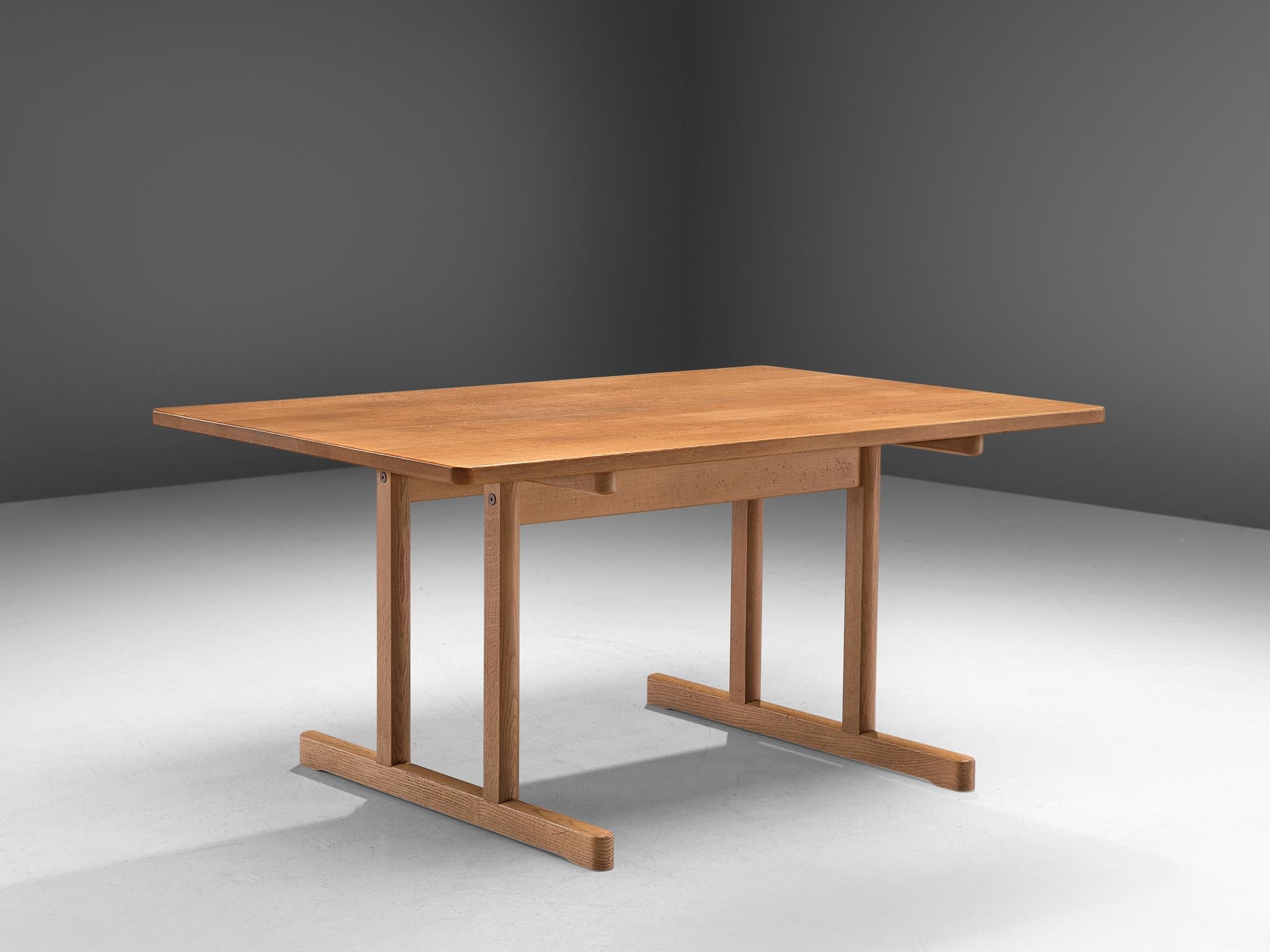 Børge Mogensen by Frederica Stolefabrik, shaker table C17, oak, Denmark, design 1944, production 1960s.

Mogensen’s iconic shaker table in solid oak was designed in 1944 when Mogensen was head of the FDB, the Danish Cooperative society. It was the