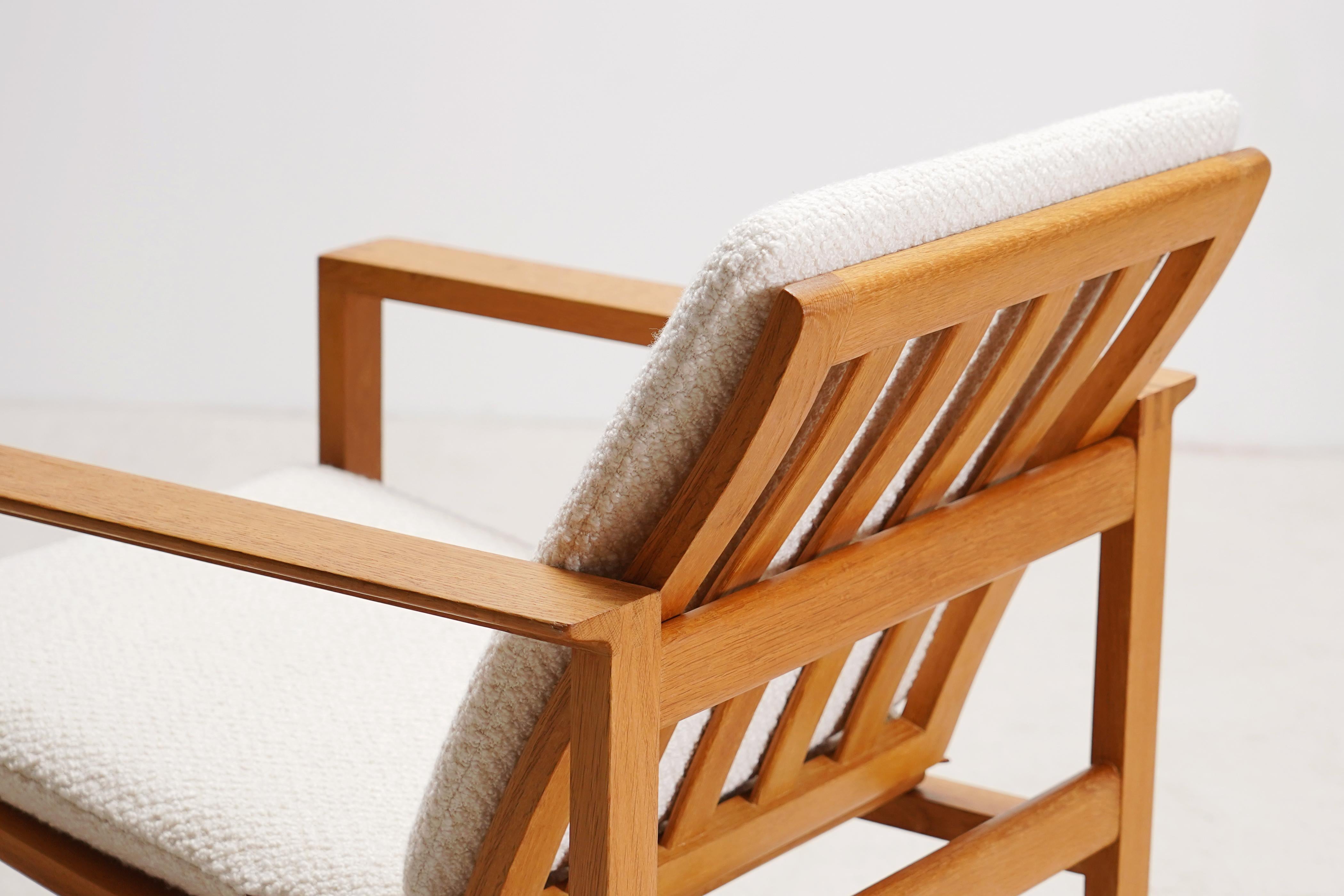Børge Mogensen, Fauteuil de salon simple en Oak Oak, modèle 2256. 1956. New Upholstery. en vente 6