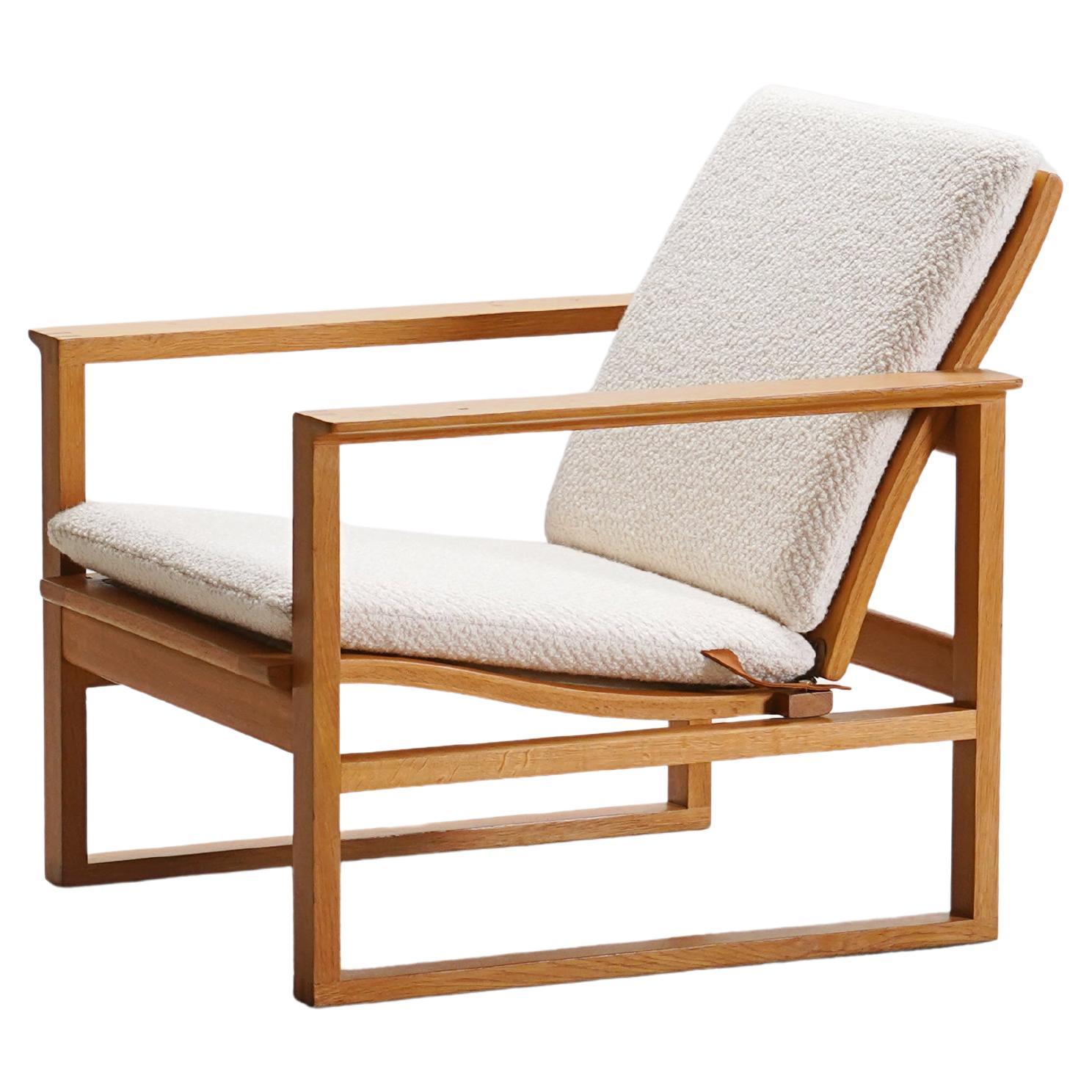 Børge Mogensen, Single Lounge Oak Armchair Model 2256. 1956. New Upholstery.