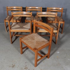 Børge Mogensen Six Dining Chairs, Model Asserbo, Oregon Pine