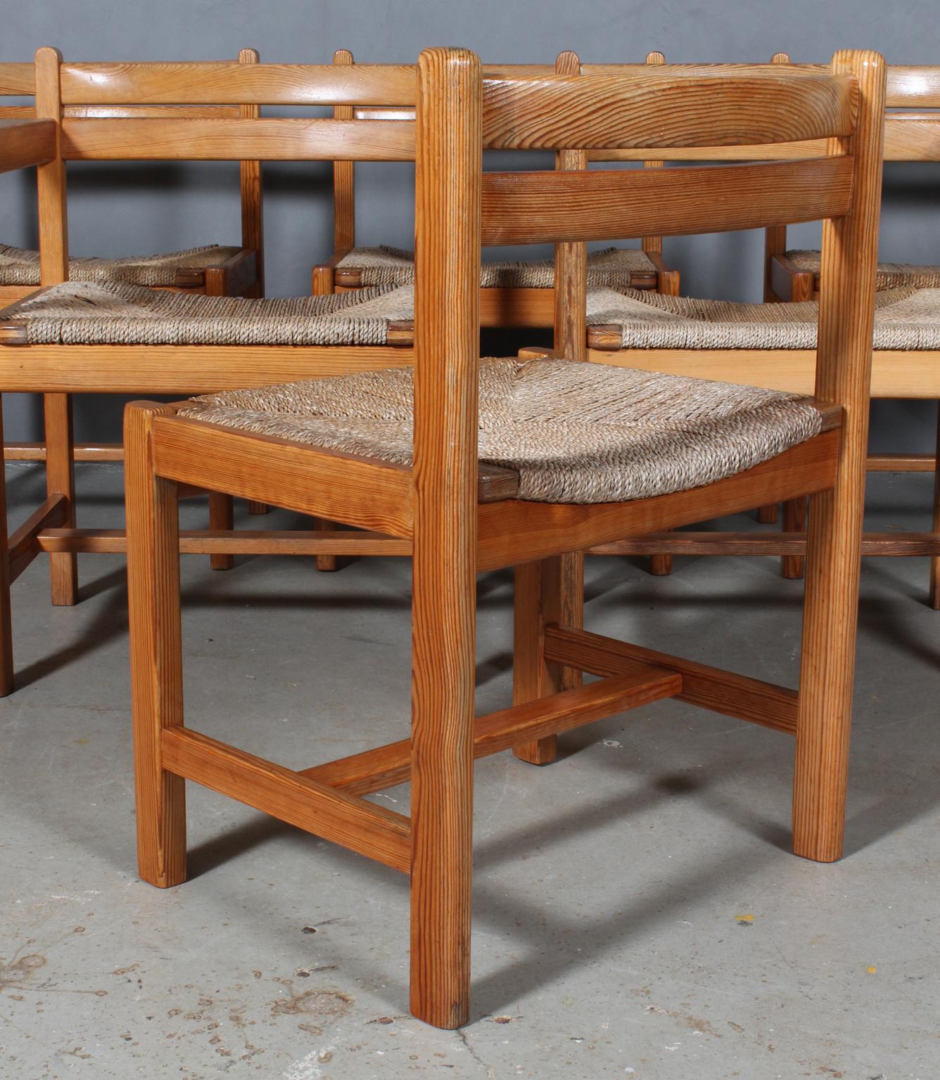 Børge Mogensen Six Dining Chairs, Model Asserbo, Oregon Pine In Good Condition In Esbjerg, DK