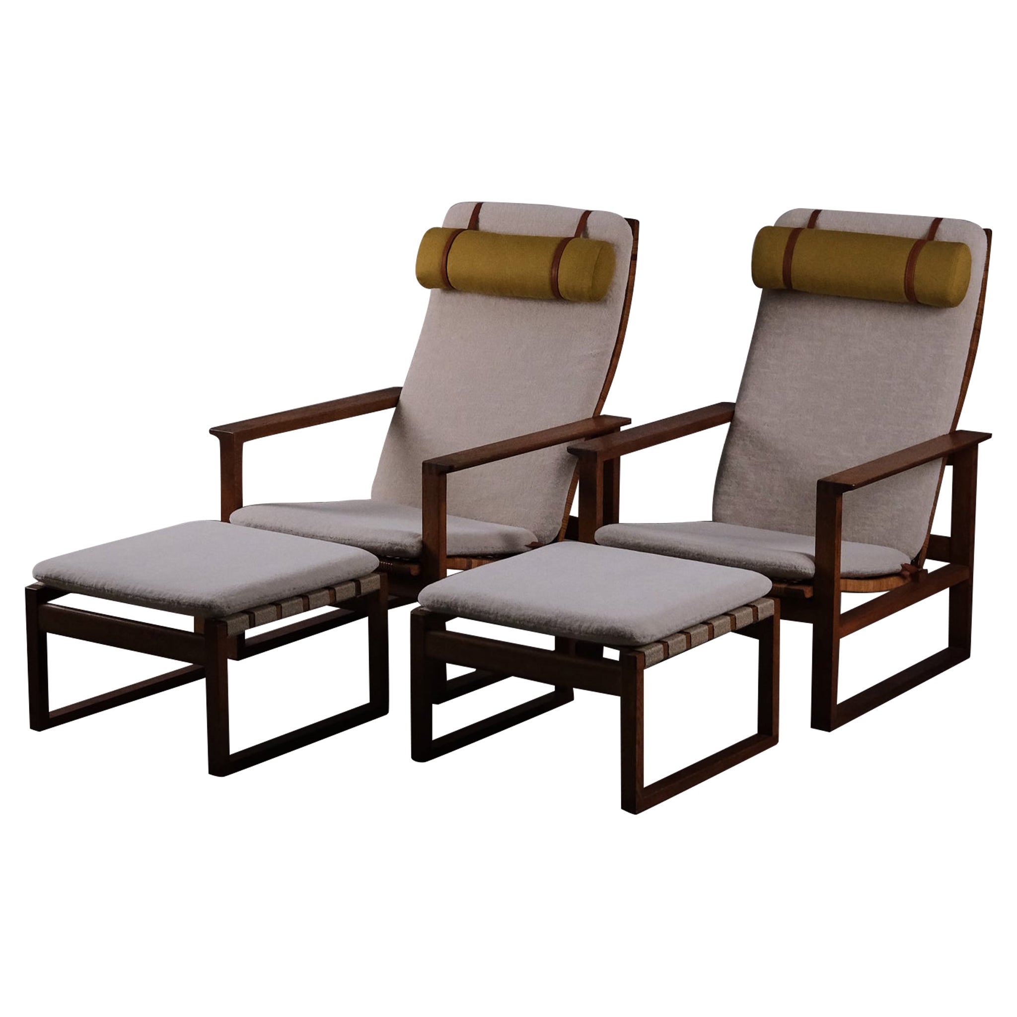 Børge Mogensen "Sled Chair" et ottoman pour Fredericia Stolefabrik, Danemark 1960