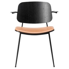 Børge Mogensen Soborg Armchair, Steel Frame, Seat Upholstered