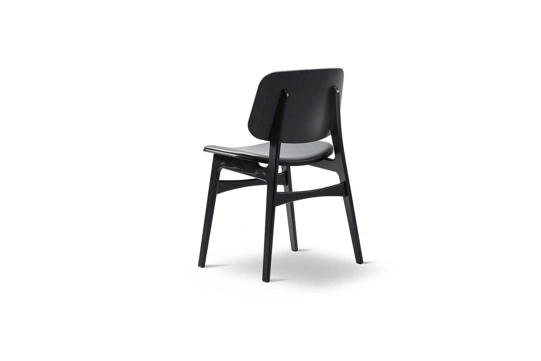 American Børge Mogensen Soborg Chair – Wood Frame, Seat & Back Upholstered For Sale