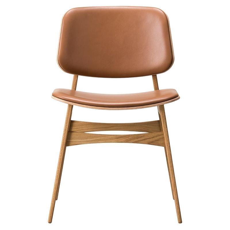 Soborg-Stuhl mit Holzrahmen, Sitz und Rückenlehne gepolstert, Mogensen