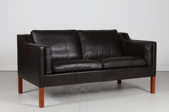 Børge Mogensen Sofa 2212 Dark Mocha Leder von Fredericia Stolefabrik, 1970er Jahre