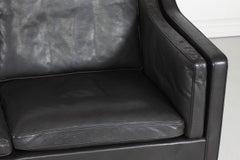 Børge Mogensen Sofa 2212 with Black Leather by Fredericia Stolefabrik, 1981