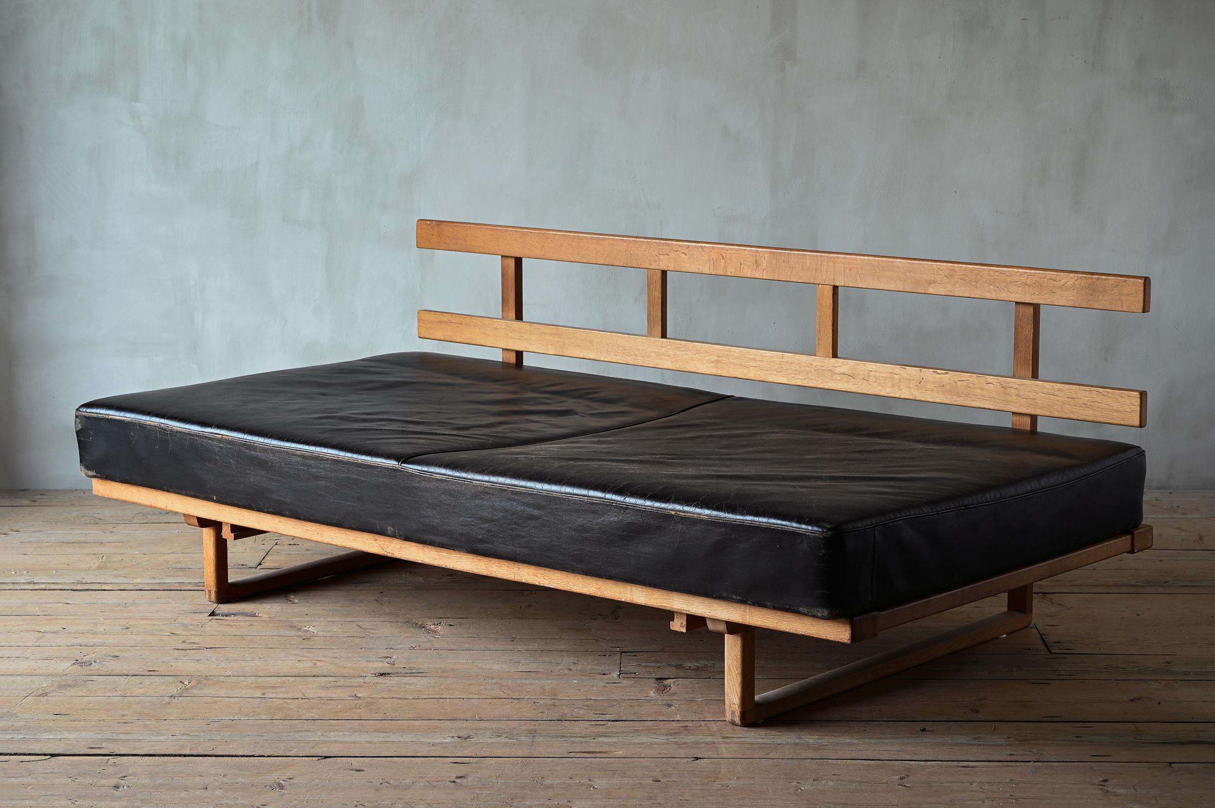 Cuir Børge Mogensen Canapé / lit de repos Modèle 4311/4312 en vente