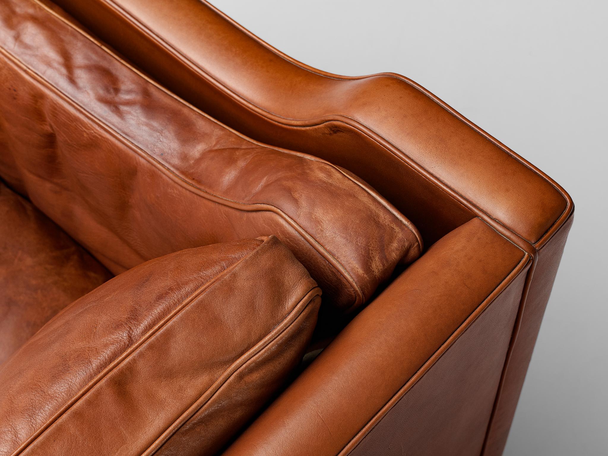 Børge Mogensen Sofa Model 2213 in Cognac Leather 2
