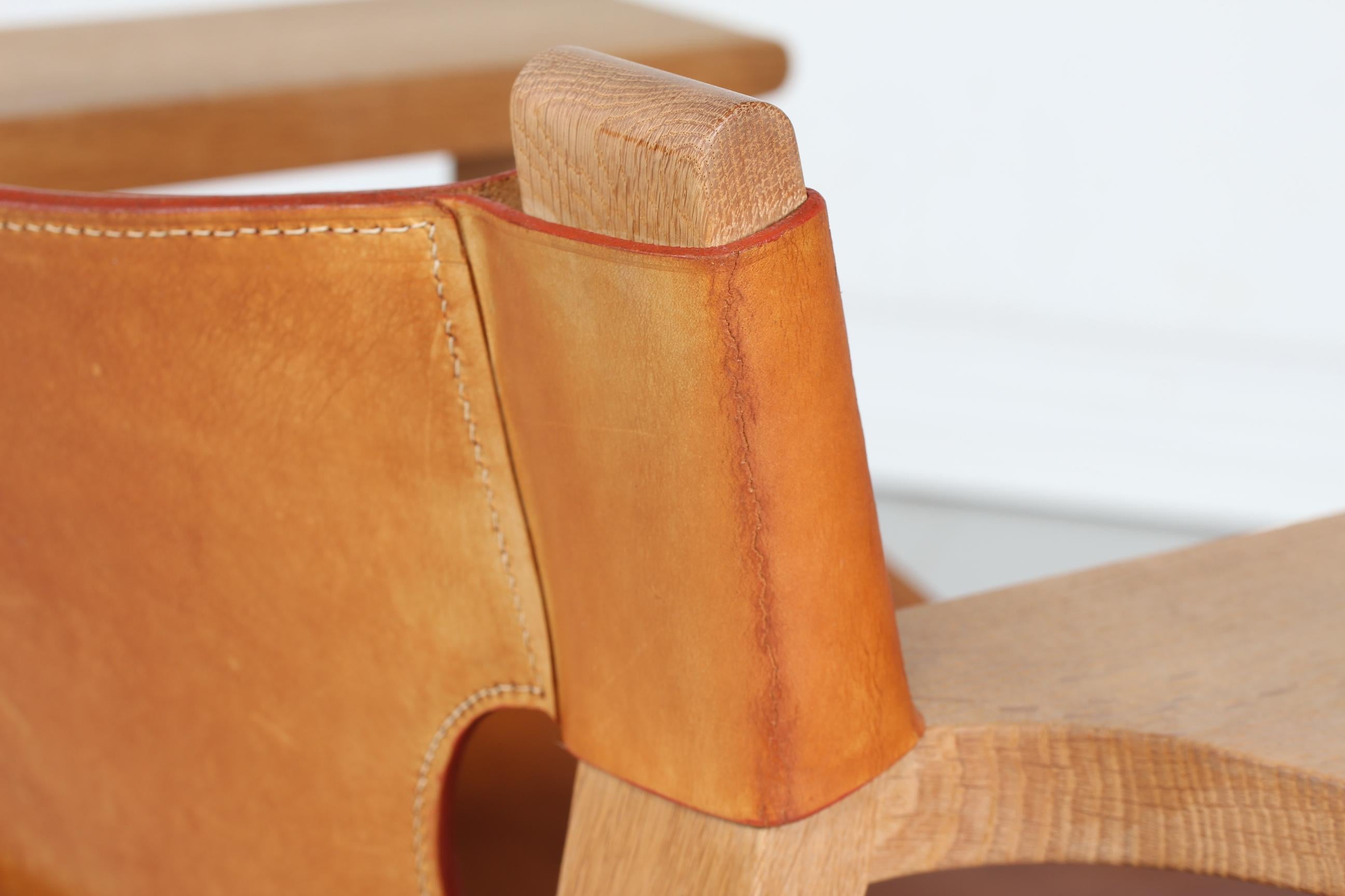 Børge Mogensen Spanish Chair 2226 Oak with Cognac Leather, Fredericia Furniture 5