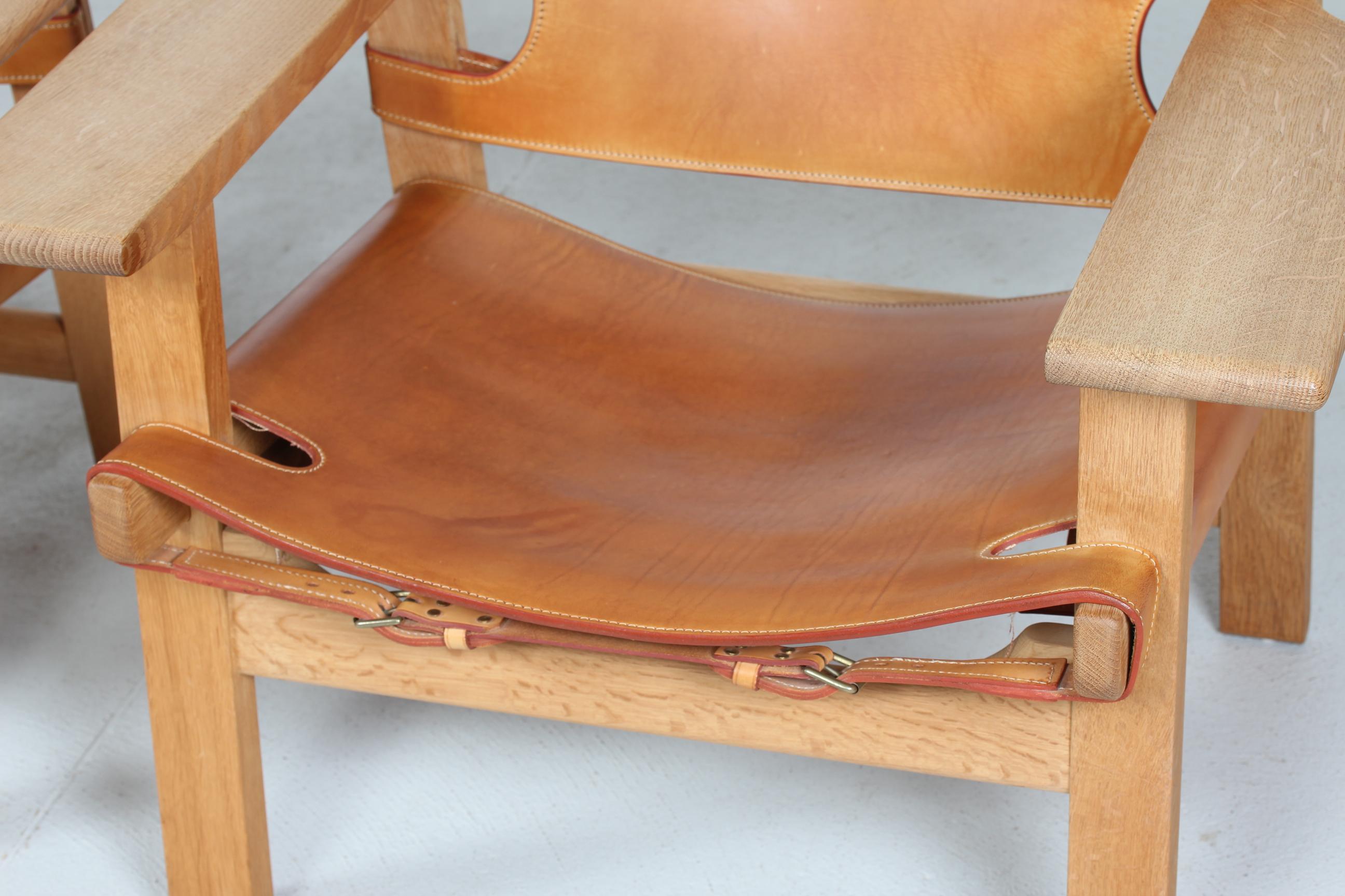 20th Century Børge Mogensen Spanish Chair 2226 Oak with Cognac Leather, Fredericia Furniture