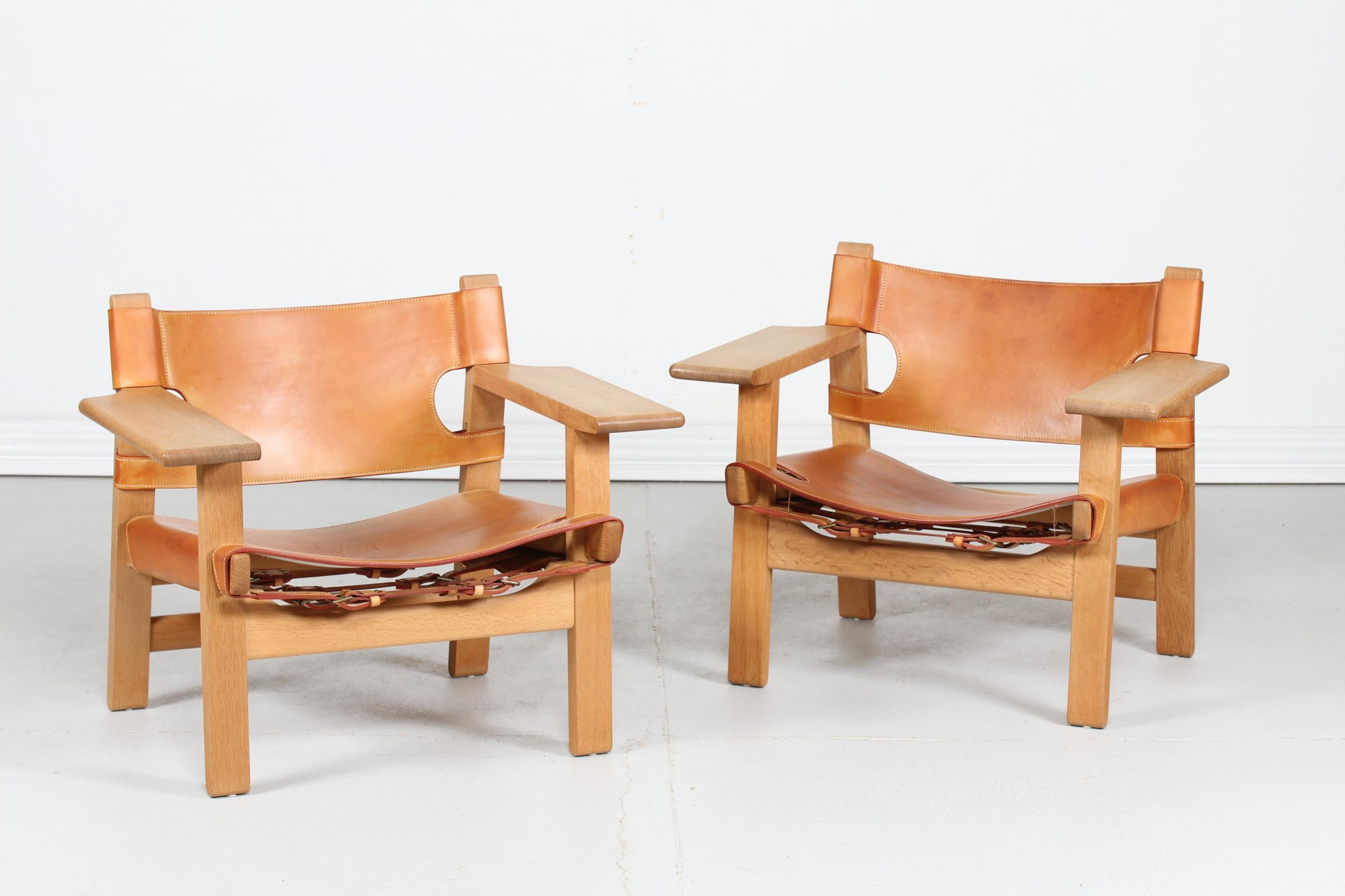Børge Mogensen Spanish Chair 2226 Oak with Cognac Leather, Fredericia Furniture 2