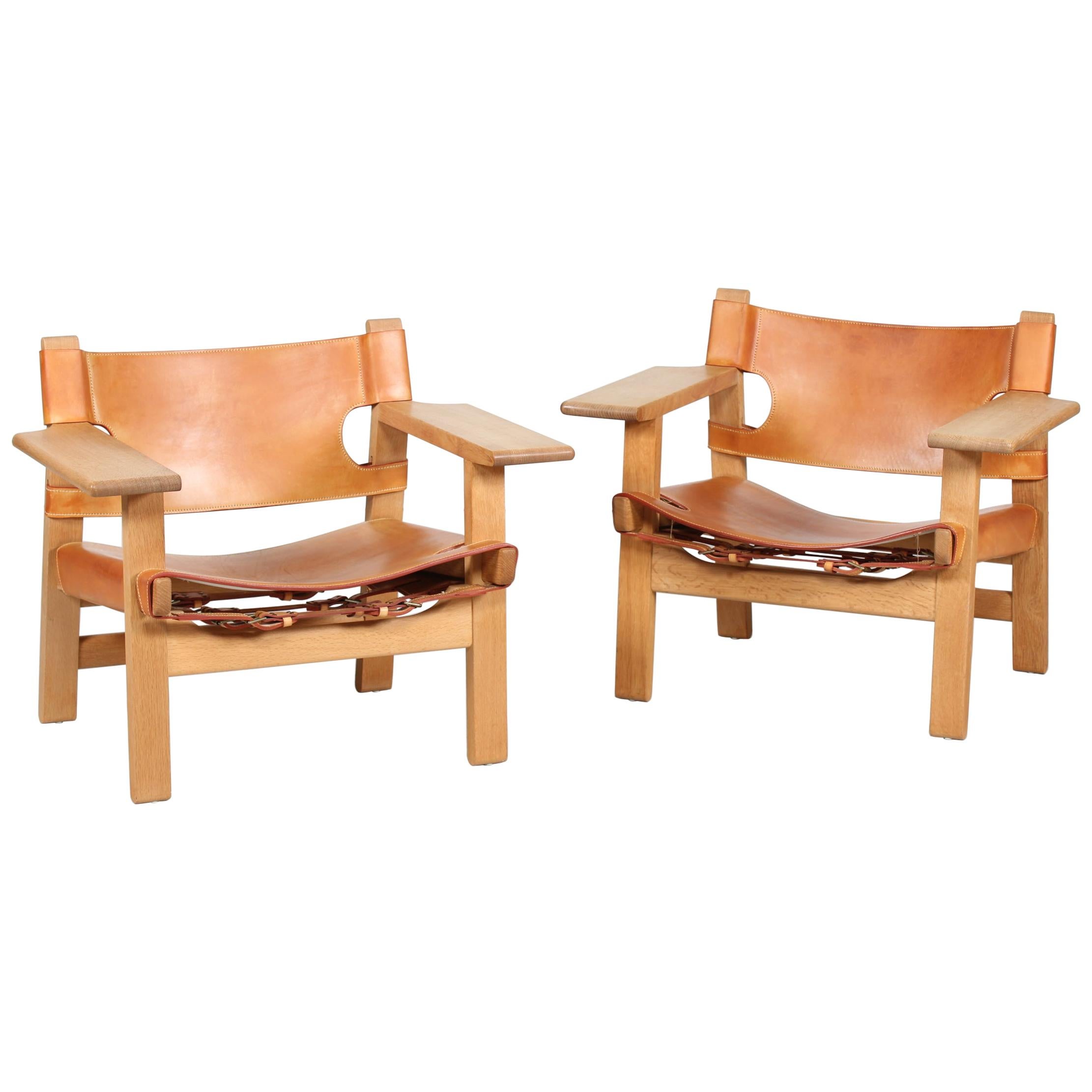 Børge Mogensen Spanish Chair 2226 Oak with Cognac Leather, Fredericia Furniture