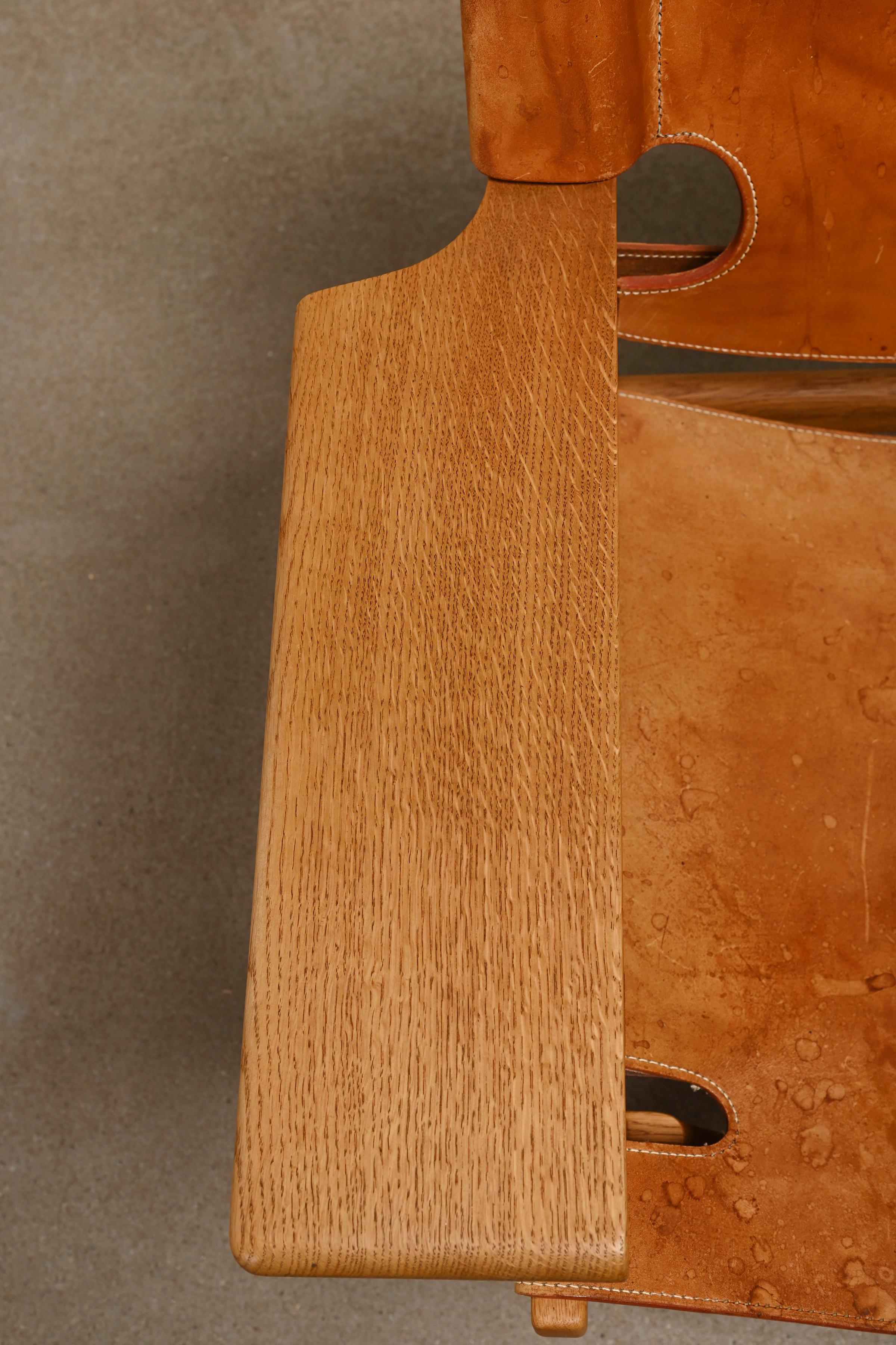 Børge Mogensen Spanish Chair in Cognac Leather and Oak for Fredericia 4