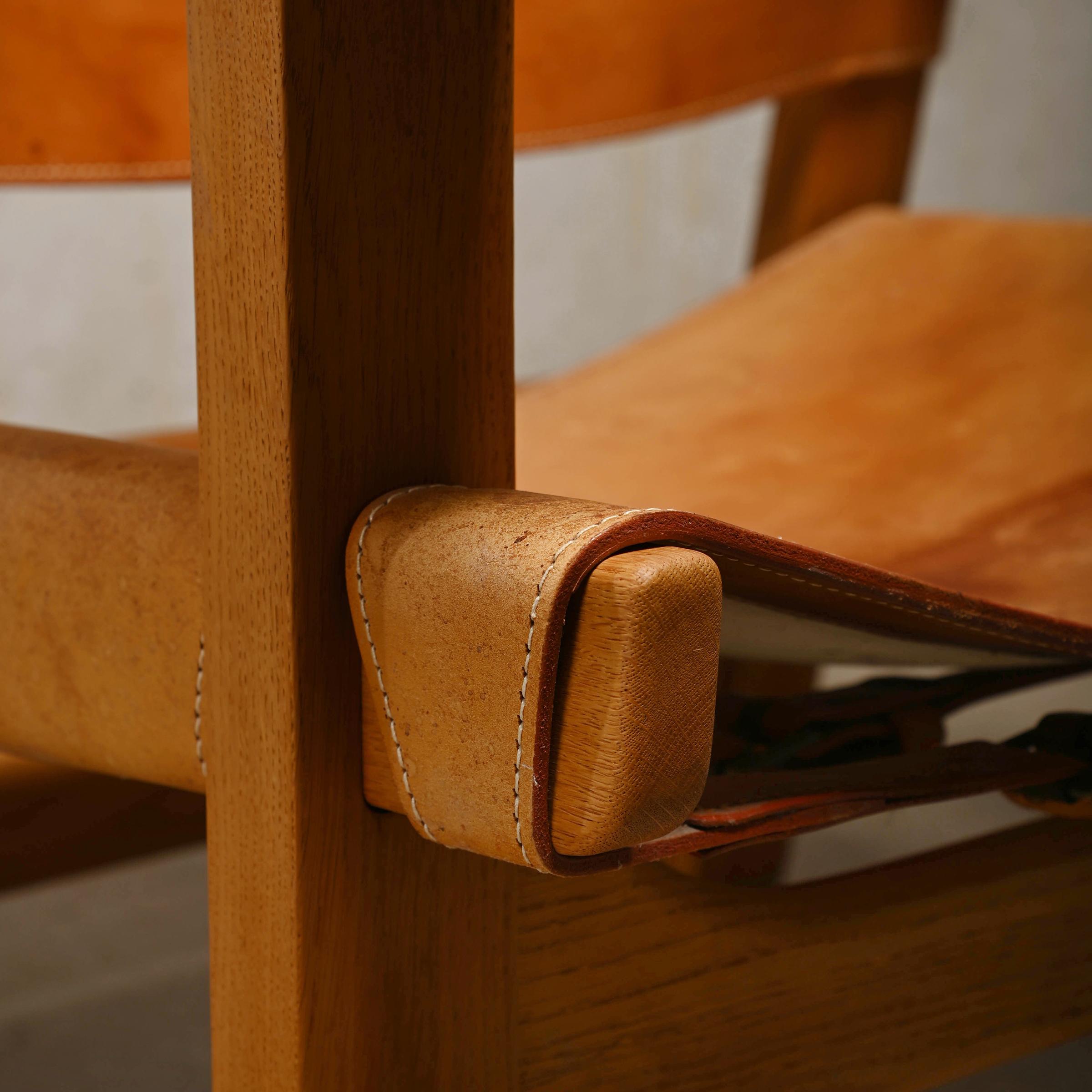 Børge Mogensen Spanish Chair in Cognac Leather and Oak for Fredericia 6