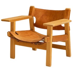 Børge Mogensen 'Spanish Chair' in Oak and Cognac Leather