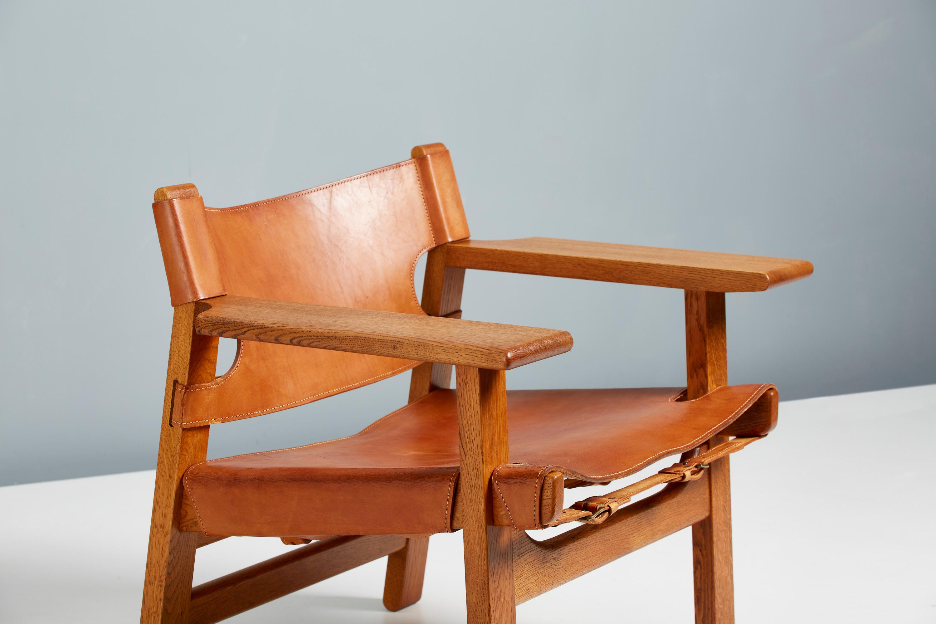 Børge Mogensen Spanish Chair, Oak and Leather, 1958 In Good Condition In London, GB