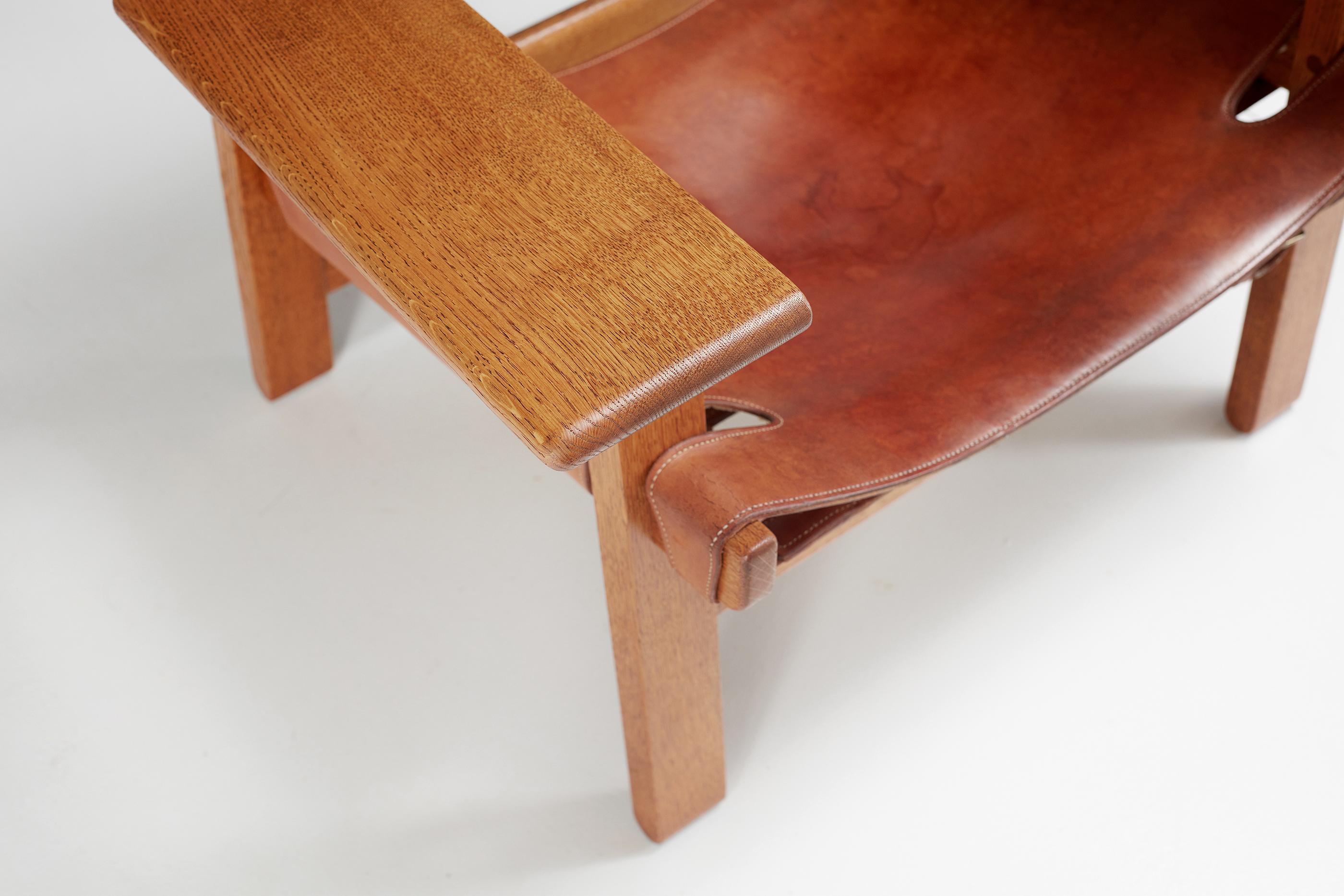Børge Mogensen Spanish Chair, Oak and Leather, 1958 For Sale 1