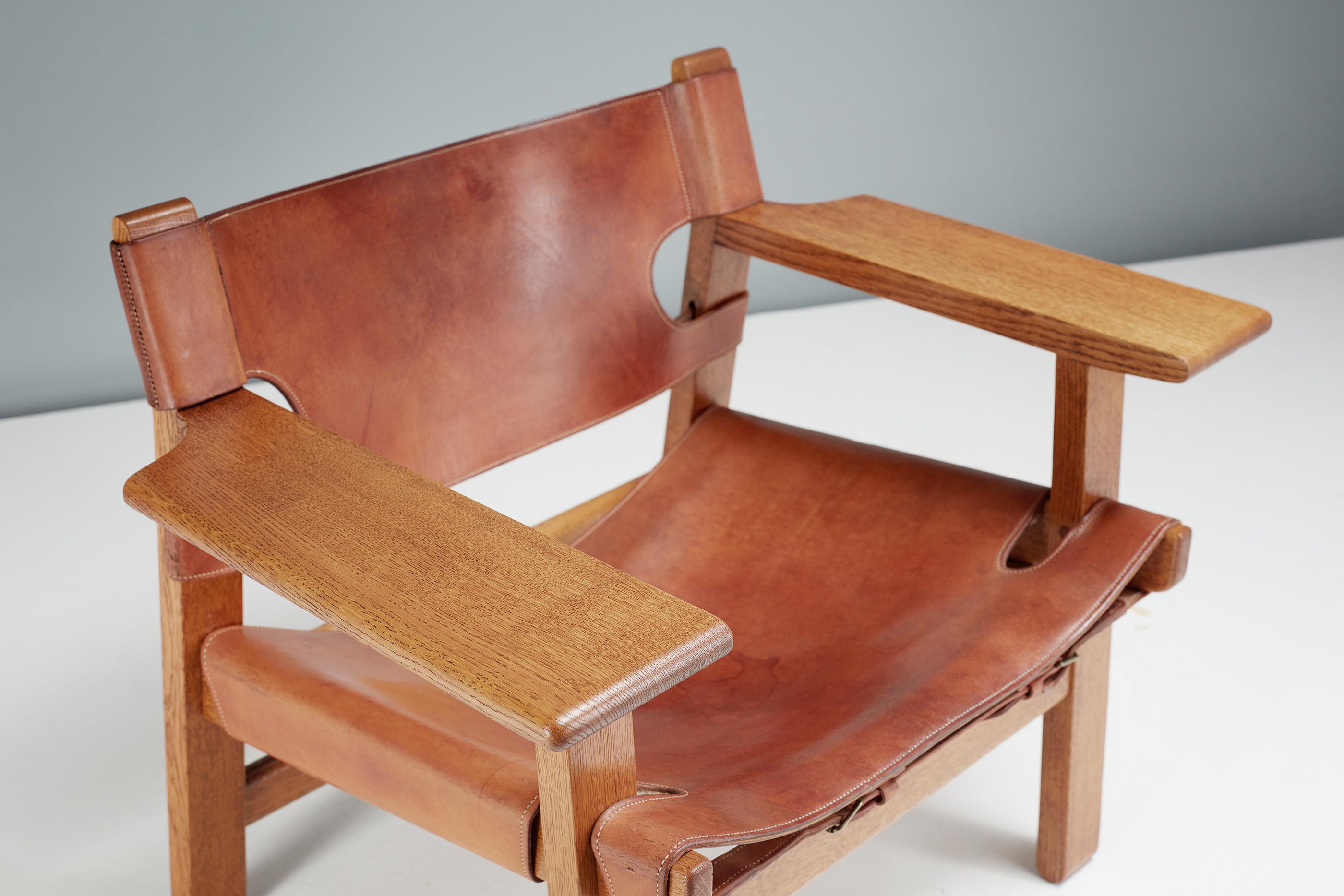 Børge Mogensen Spanish Chair, Oak and Leather, 1958 For Sale 2