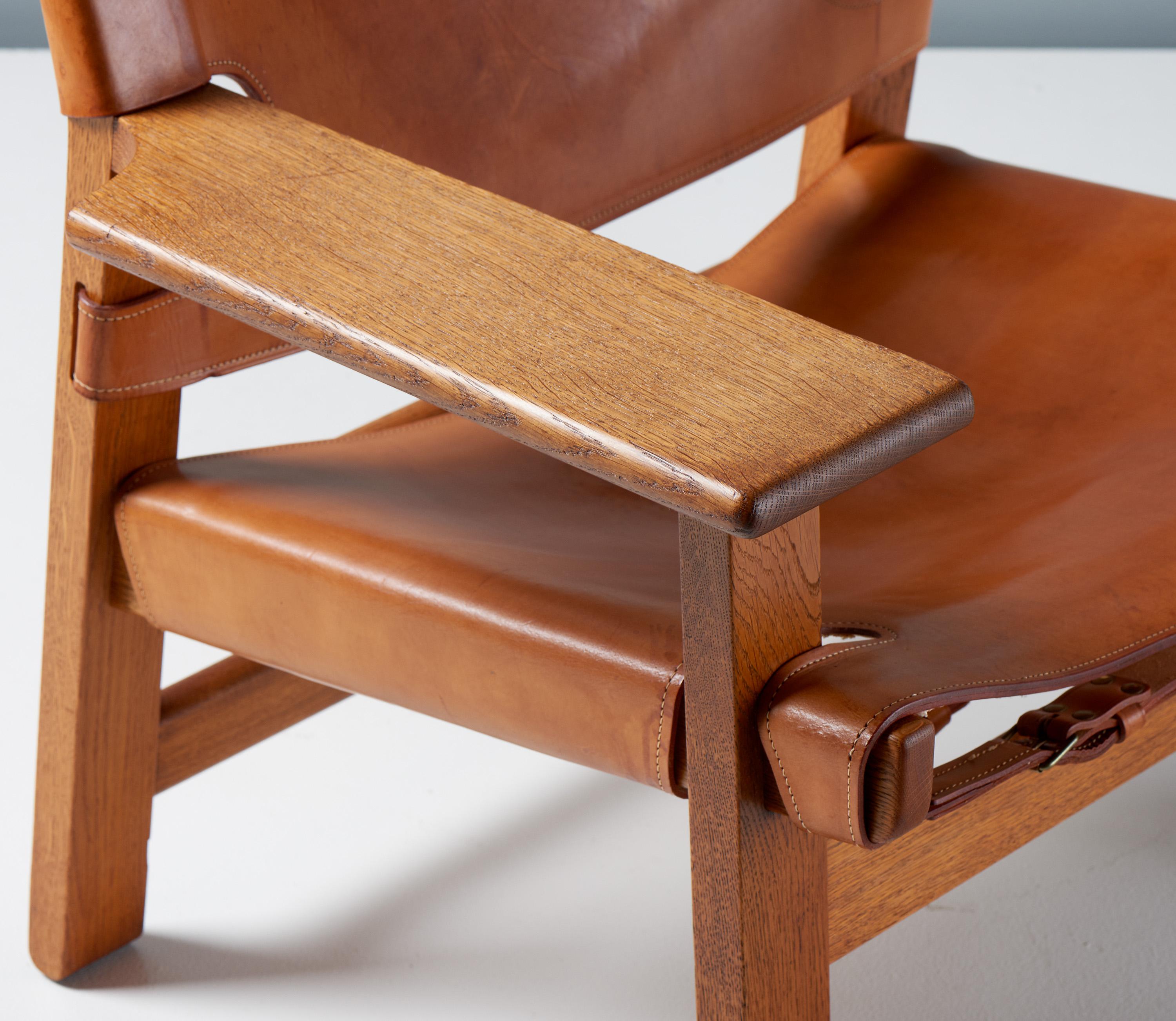 Børge Mogensen Spanish Chair, Oak and Leather, 1958 For Sale 2