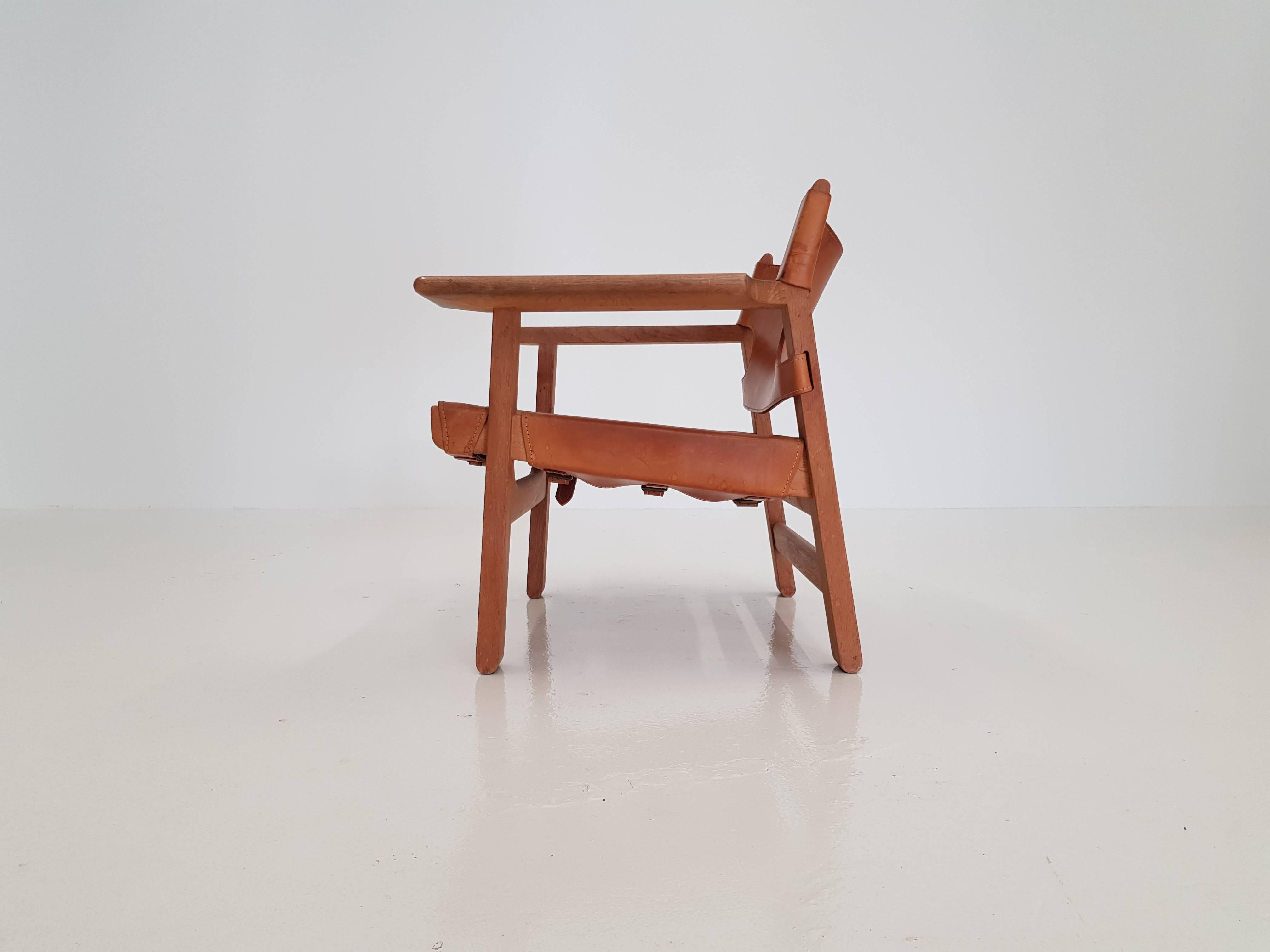 Danish Børge Mogensen Spanish Chair, Designed 1958, Produced by Fredericia Stolefabrik