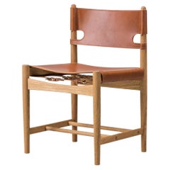 Børge Mogensen Silla de comedor española Piel coñac Roble aceitado para Fredericia