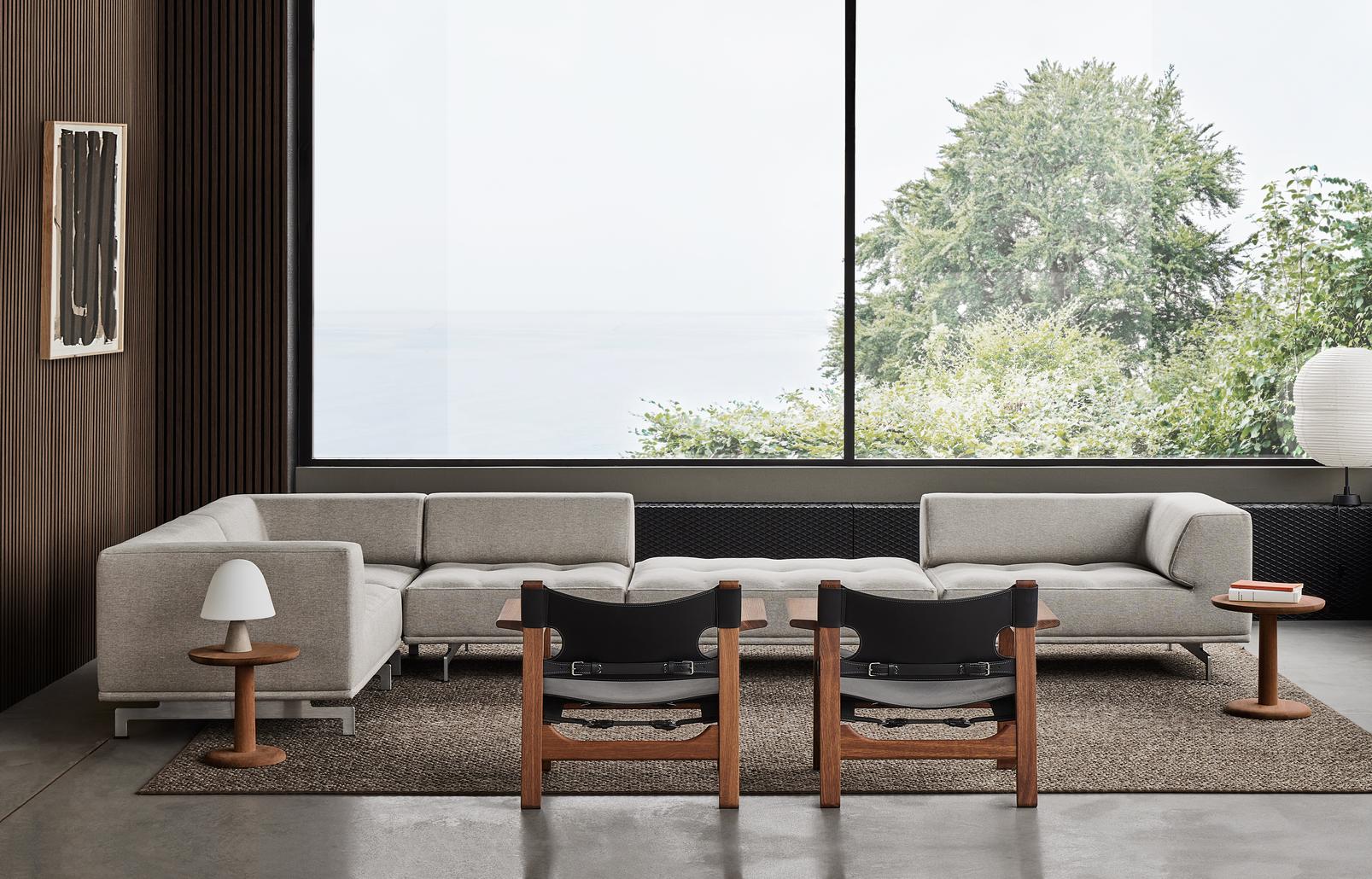 Børge Mogensen Silla de salón española Piel negra Roble negro para Fredericia Siglo XXI y contemporáneo en venta