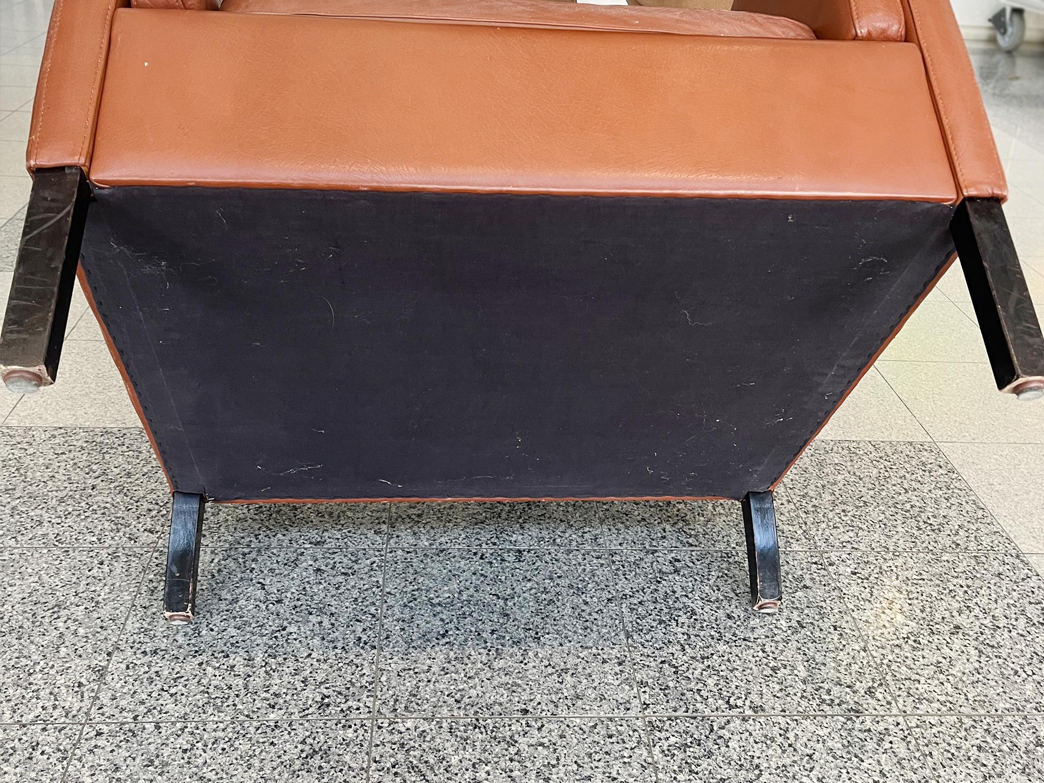 Butaca de piel color caramelo estilo Børge Mogensen en venta 3