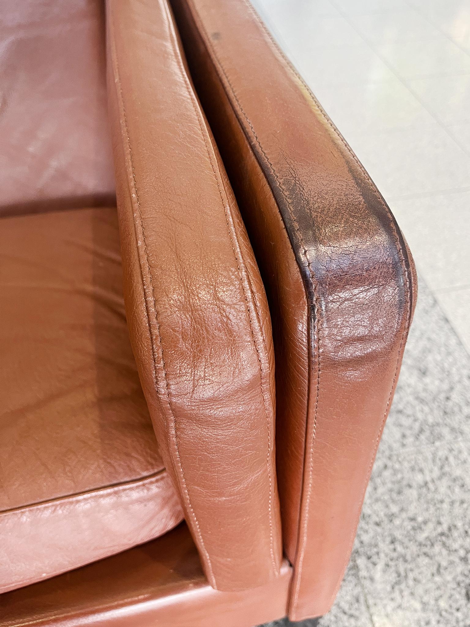 Butaca de piel color caramelo estilo Børge Mogensen en venta 1