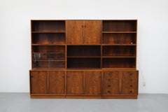Børge Mogensen Style Danish Mid-Century Rosewood Three Section Shelving Unit