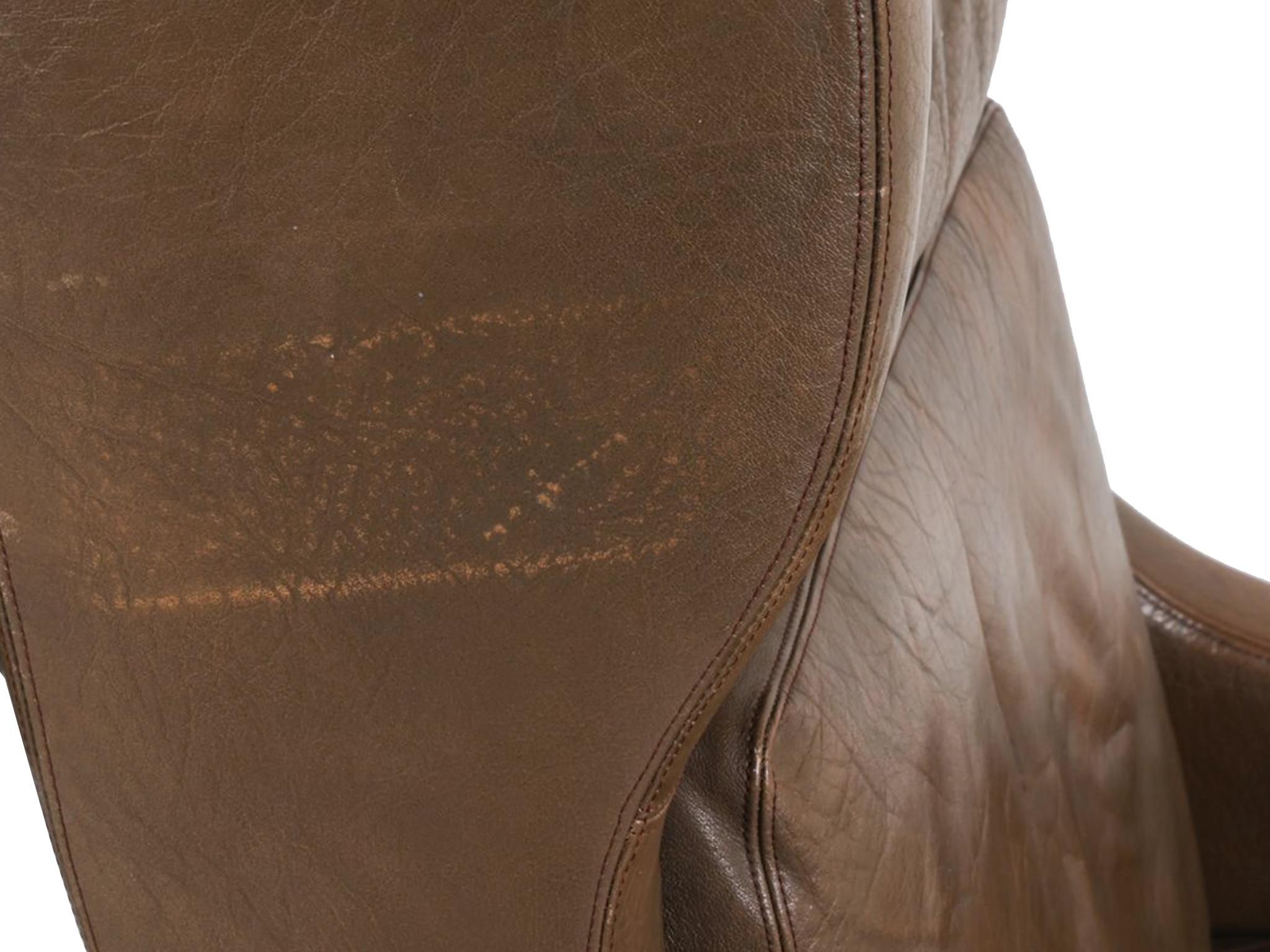 Børge Mogensen Style Leather Armchairs with Ottomans - a Pair For Sale 1